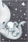 Cute Snuggling Elephant Nursery Rug | Blue Blue