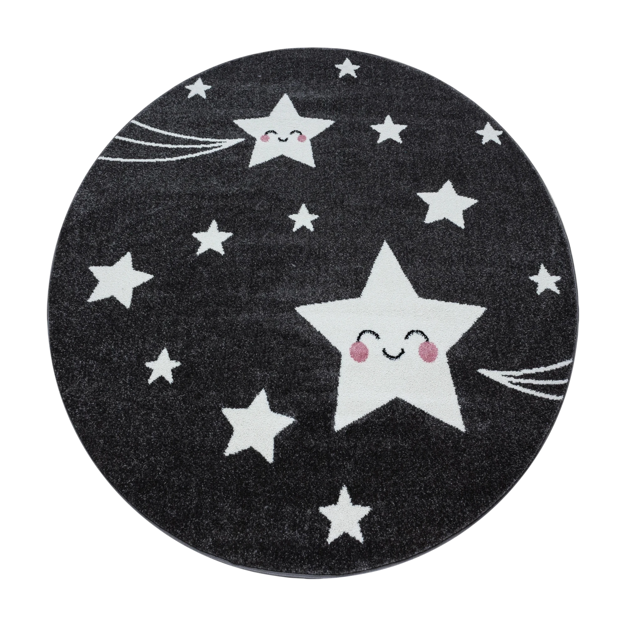 Sweet Star Face Children's Accent Carpet | Gray