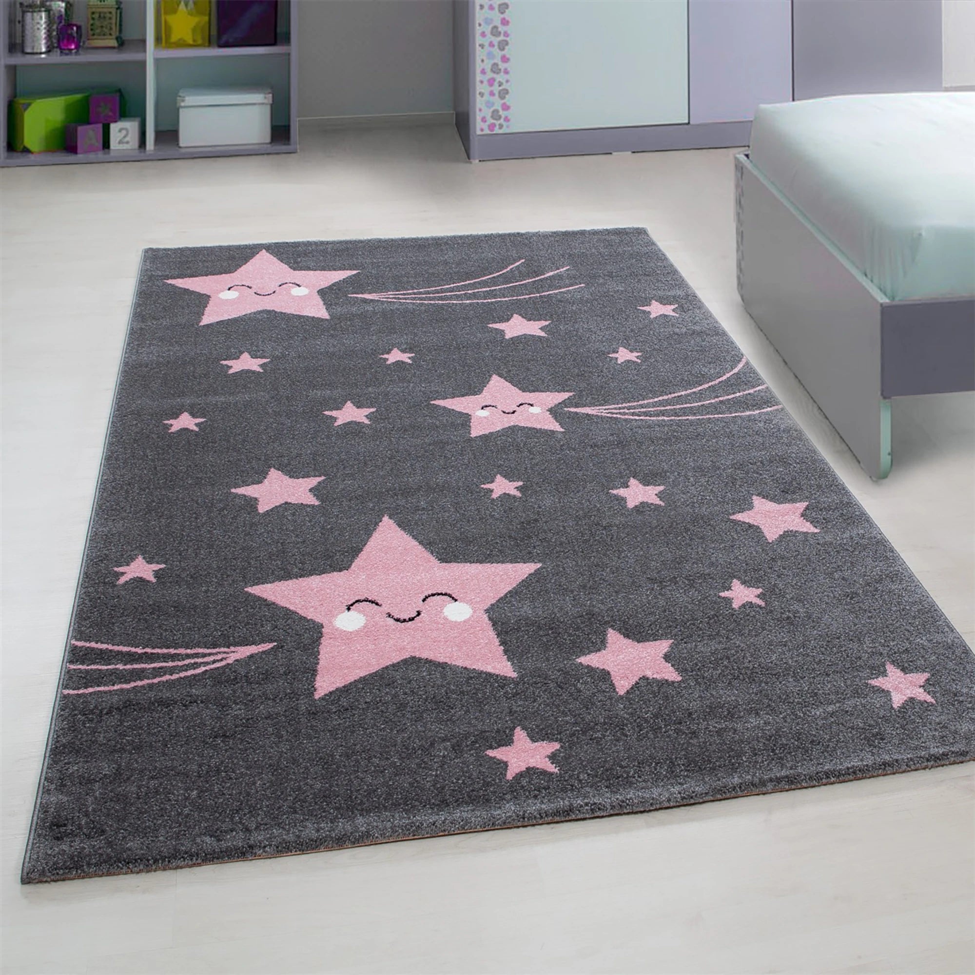 Sweet Star Face Children's Accent Carpet | Pink