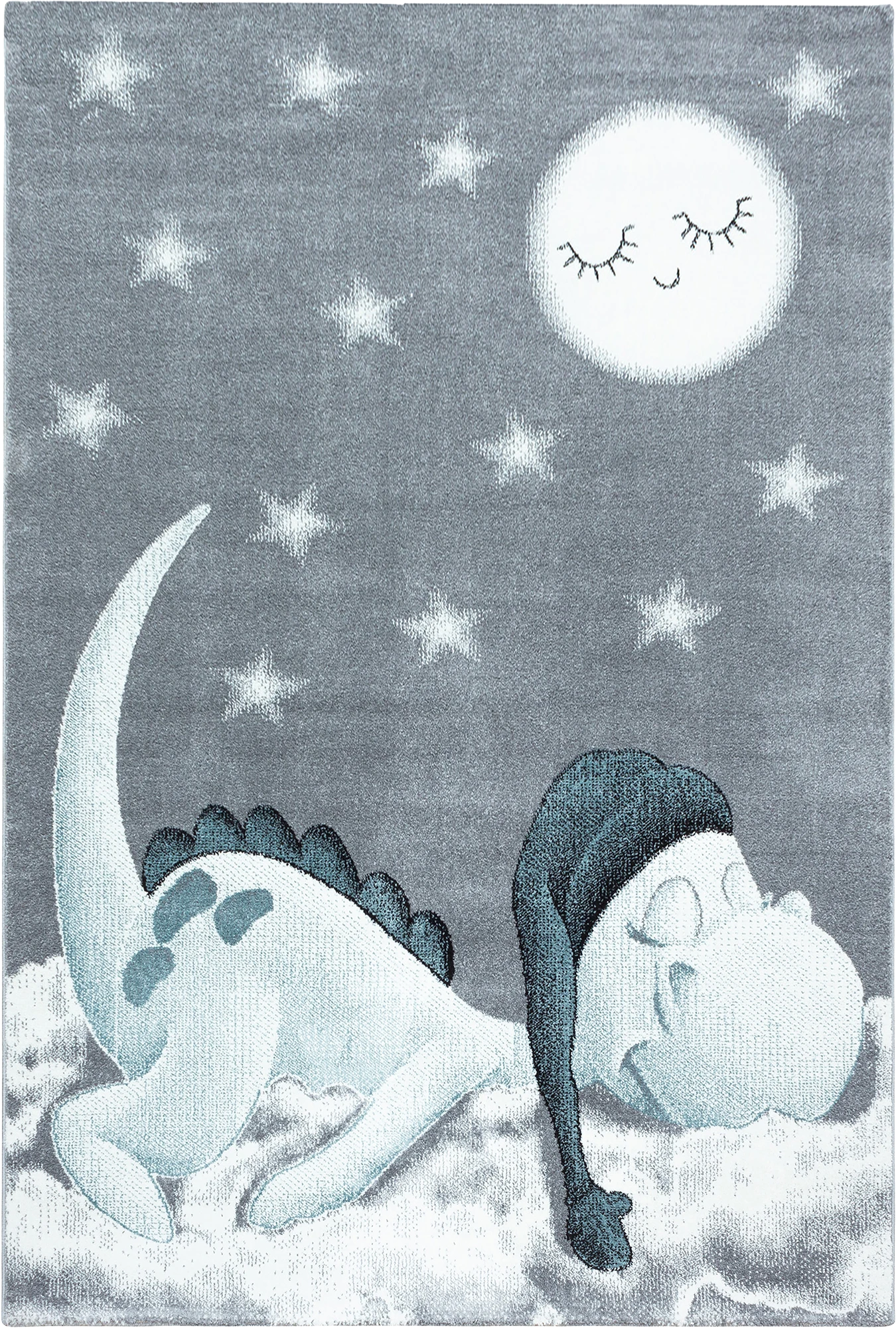 Dinosaurier Teppich Blau