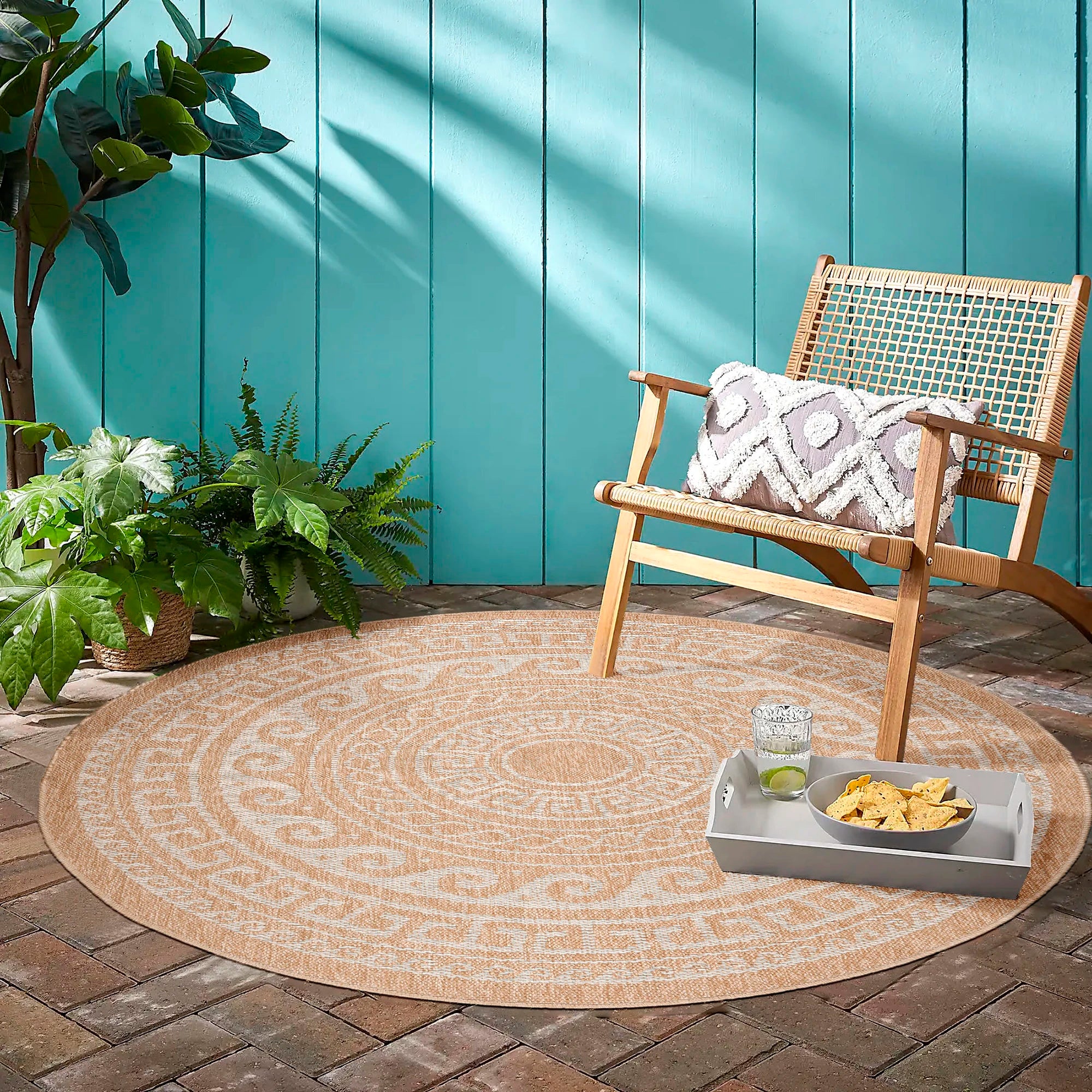 Vintage Jute Chic Round Rug | Beige
