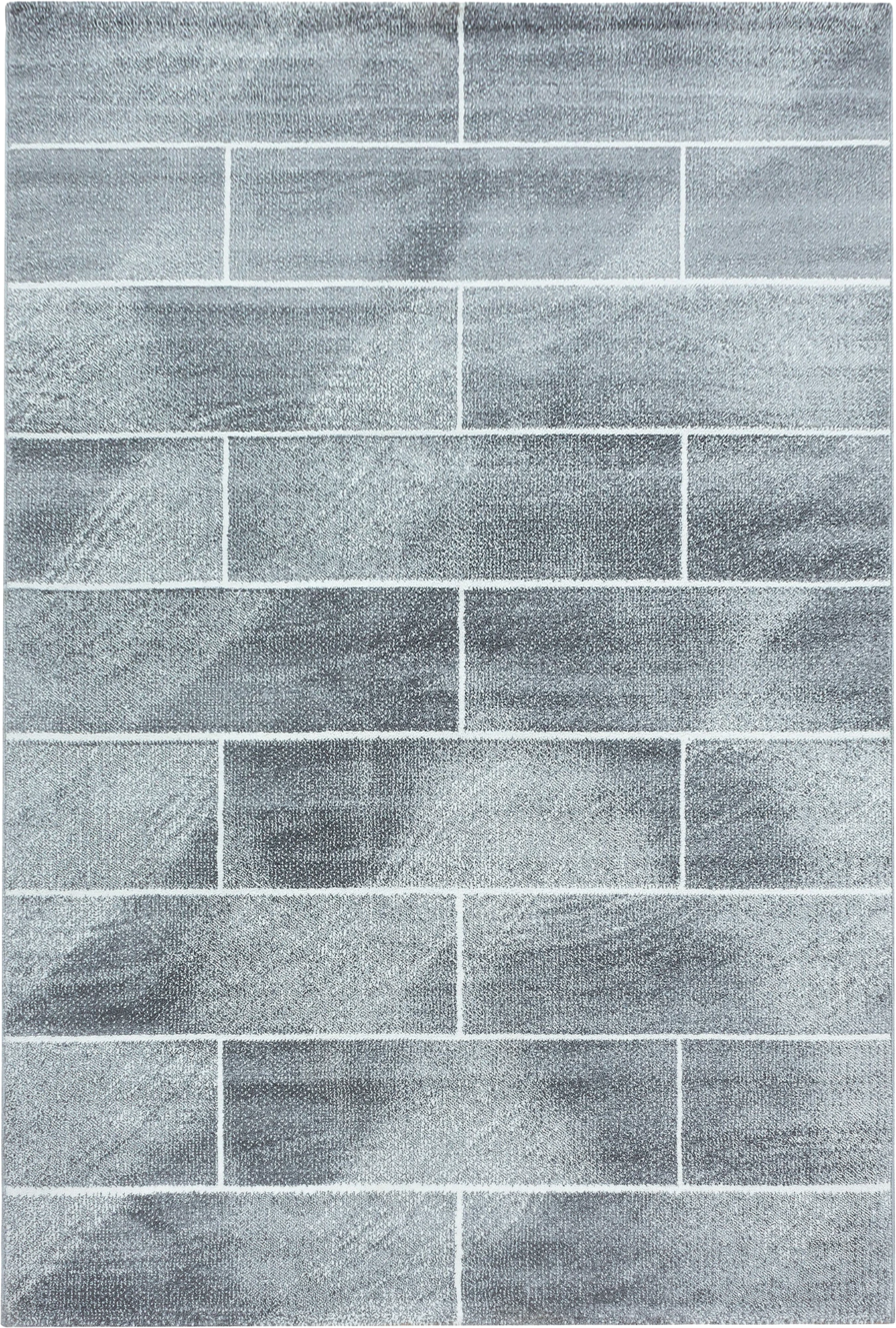 Modern Grey Stone Brick Rug