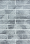 Modern Grey Stone Brick Rug Gray