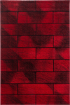 Modern Red Stone Brick Rug Red