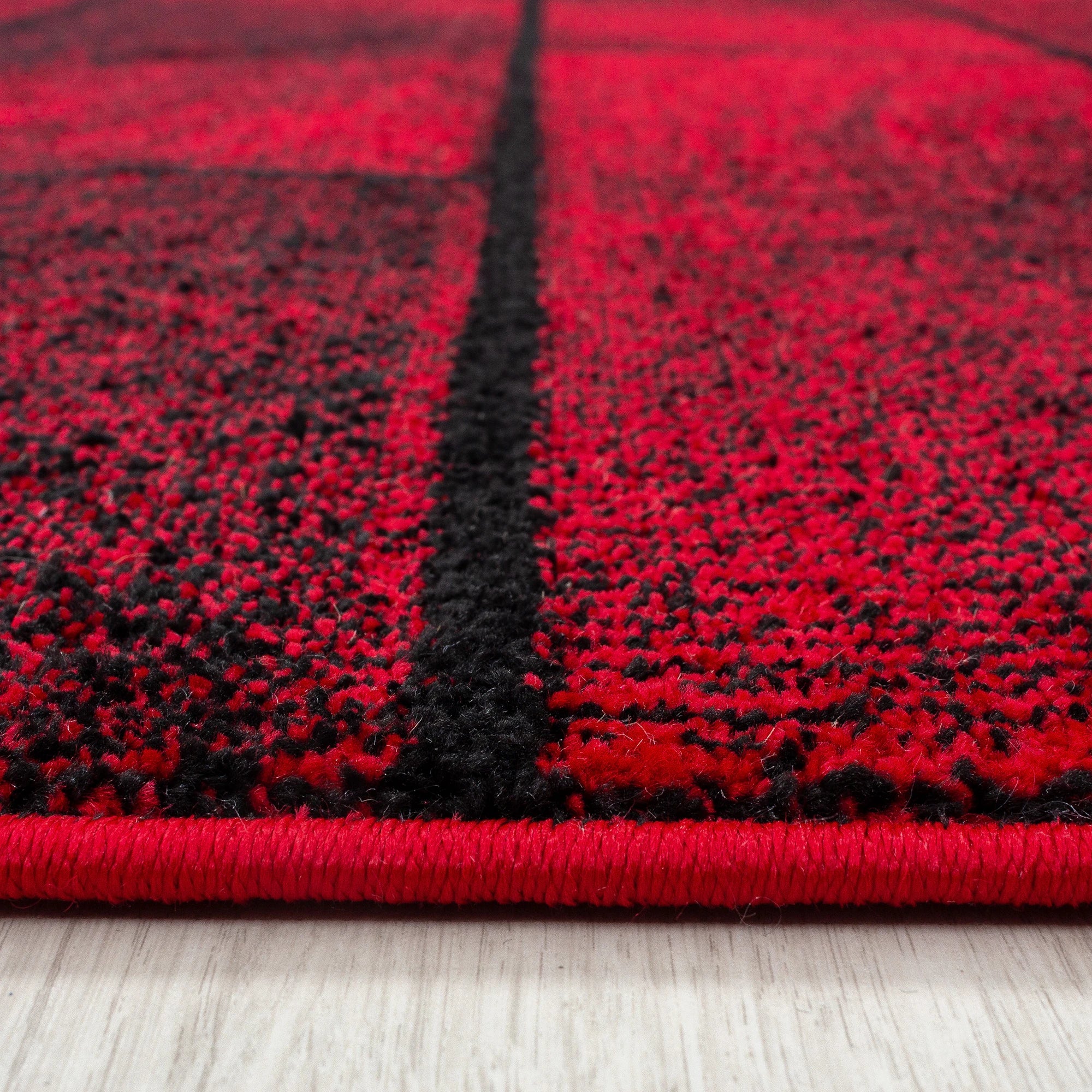 Modern Red Stone Brick Rug