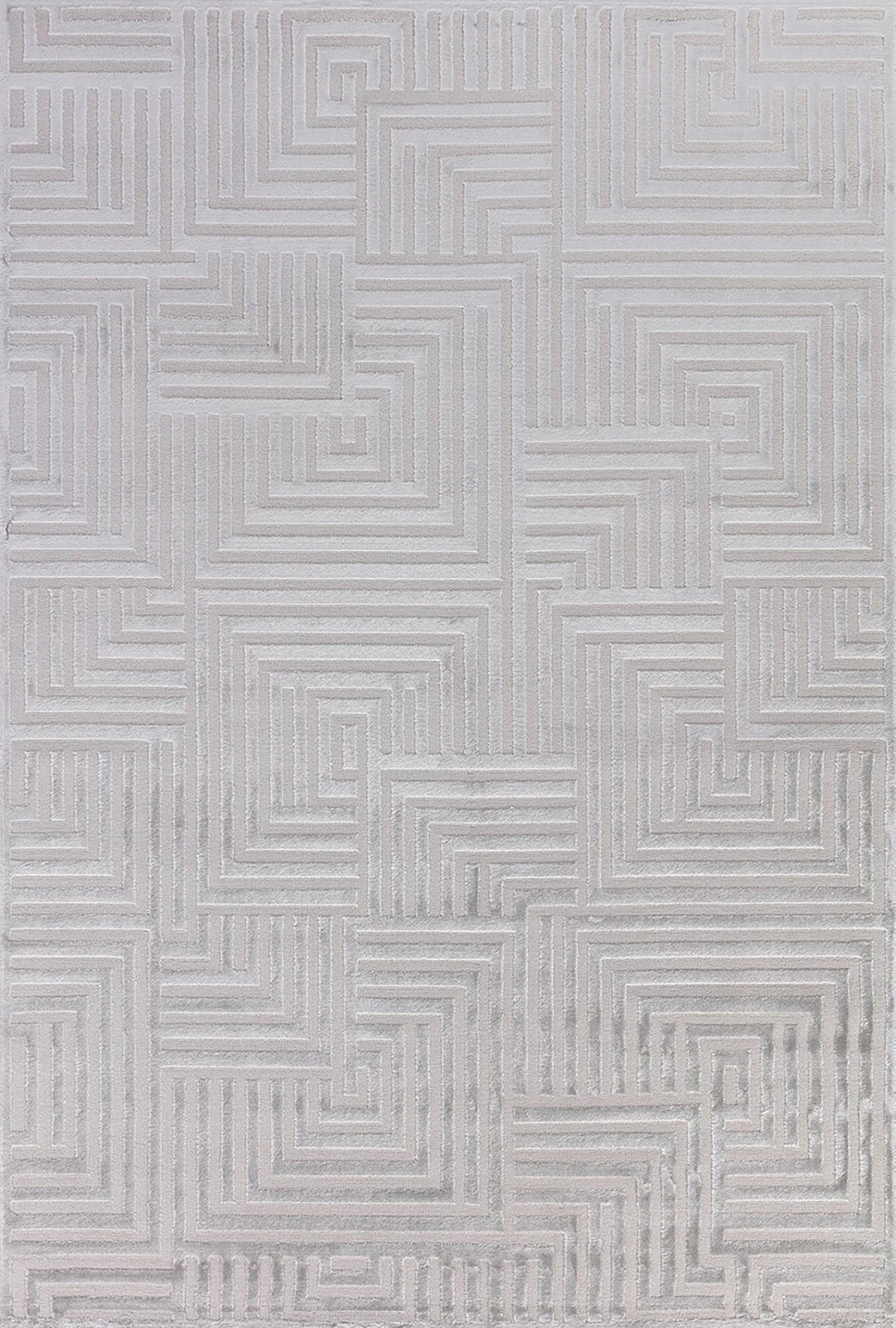 Sculpted Labyrinth Rug | Silver