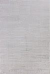 Sculpted Labyrinth Rug | Silver Silver