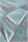 Abstract Geometric Rug | Blue & Grey Blue