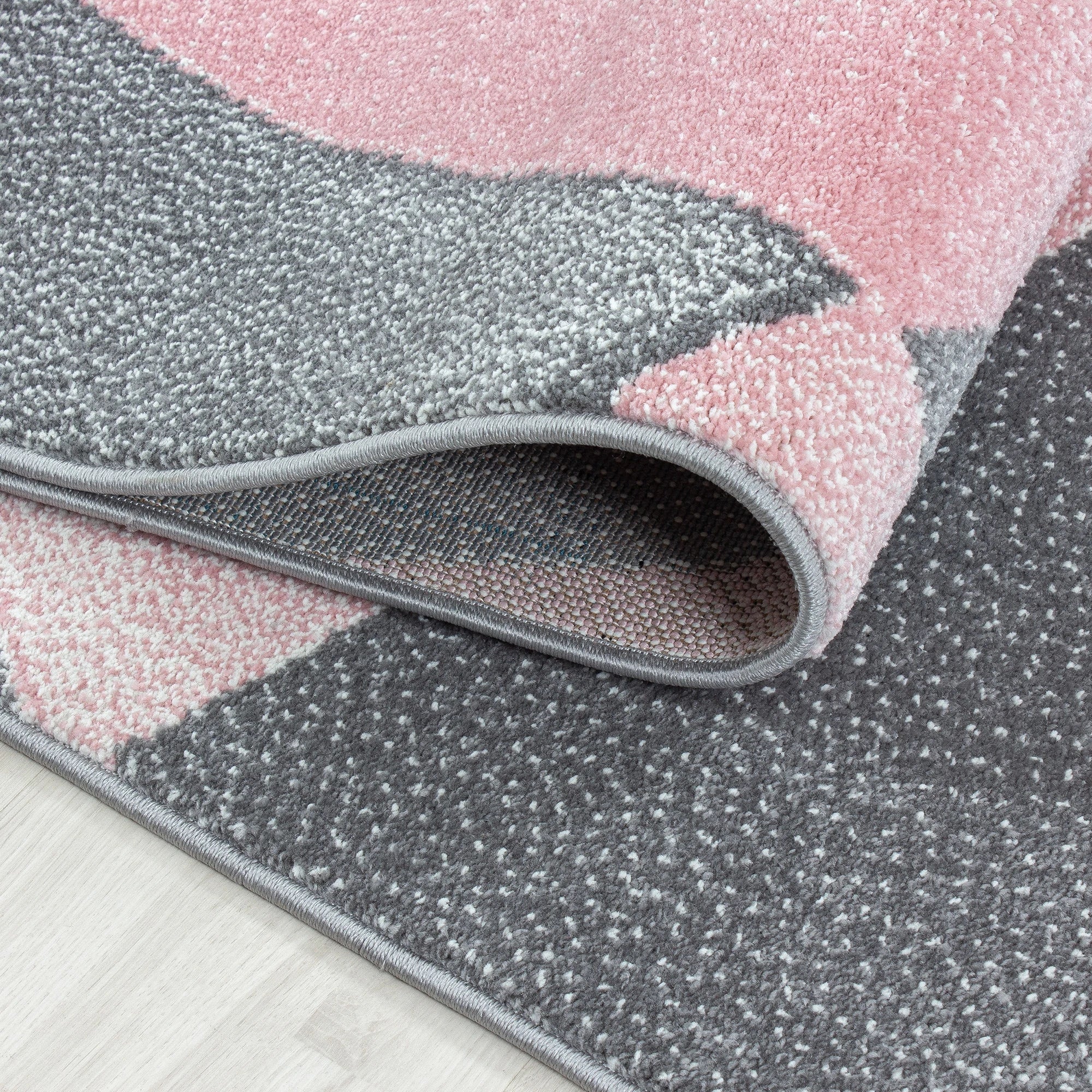 Abstract Geometric Rug | Pink & Grey