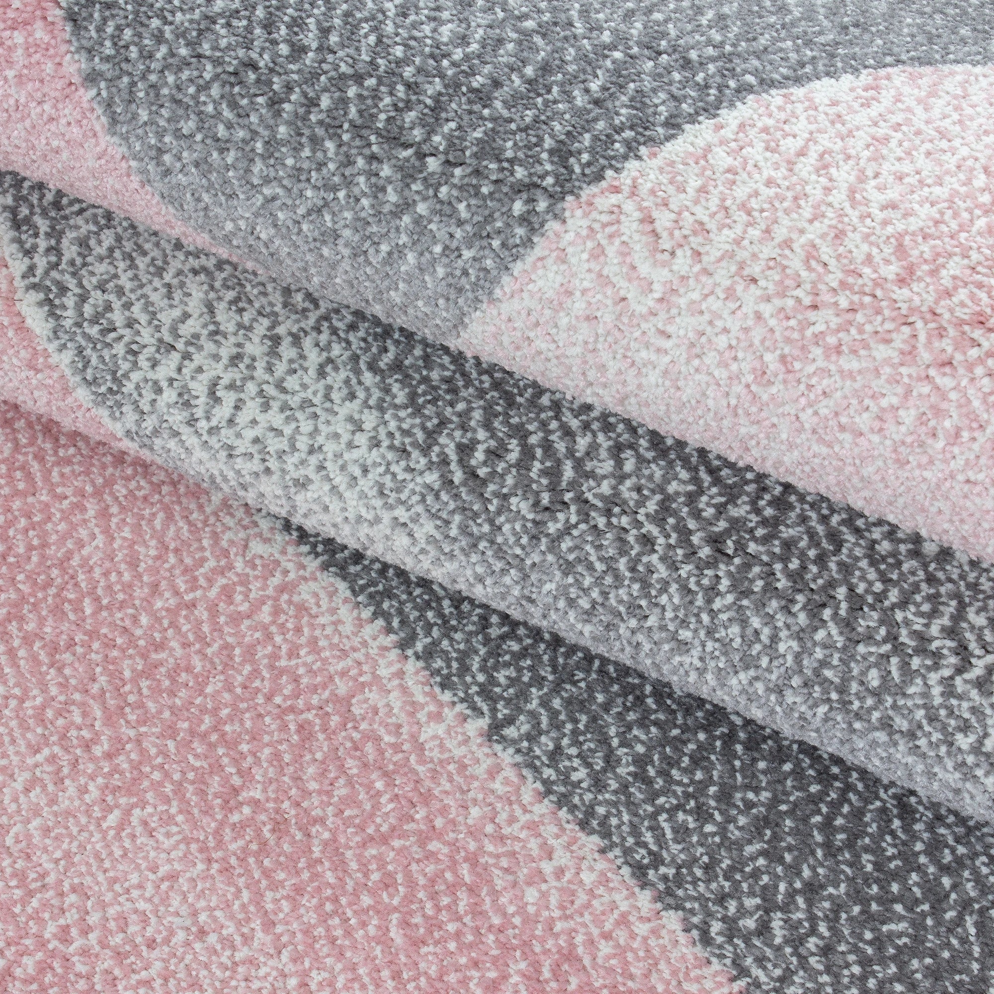 Abstract Geometric Rug | Pink & Grey