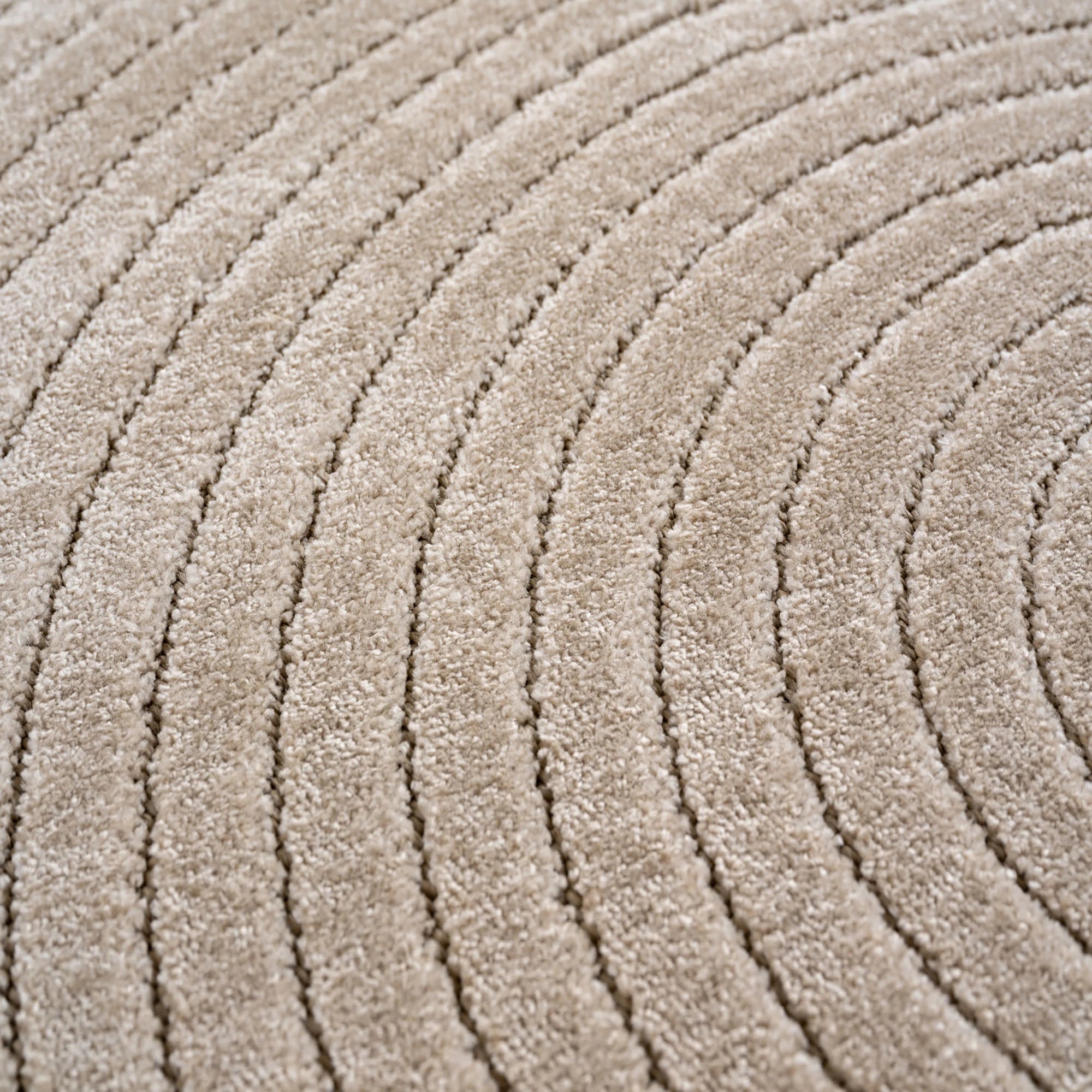 Scandinavian Half-Circle Living Room Rug | Beige