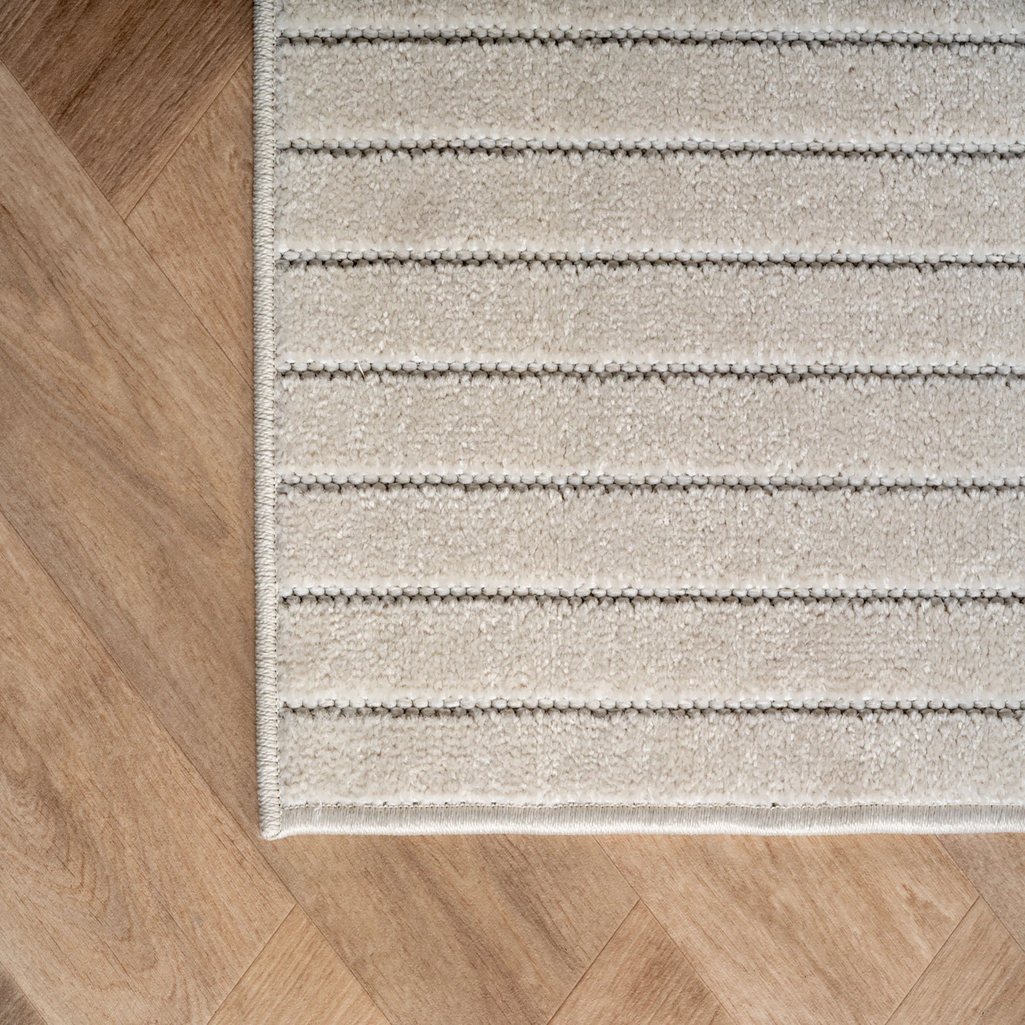 Scandinavian Half-Circle Living Room Rug | Cream