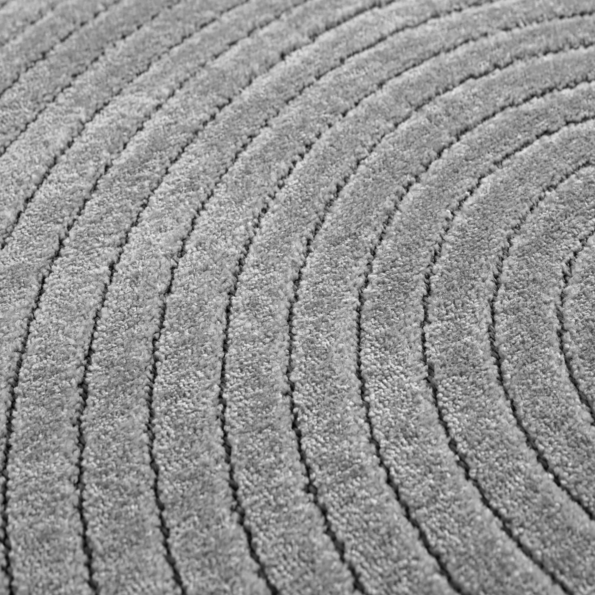 Scandinavian Half-Circle Living Room Rug | Silver