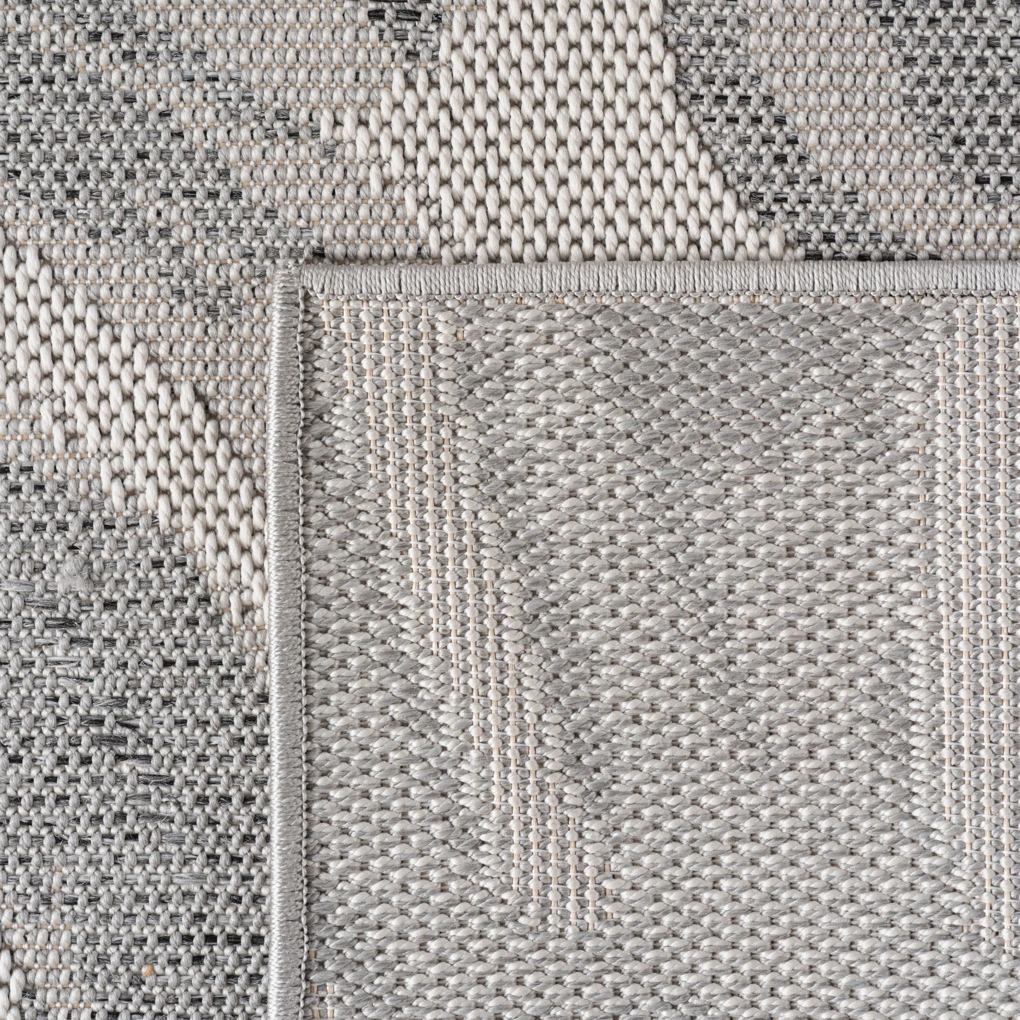 Botanical Outdoor Palm Leaf Design Rug | Gray