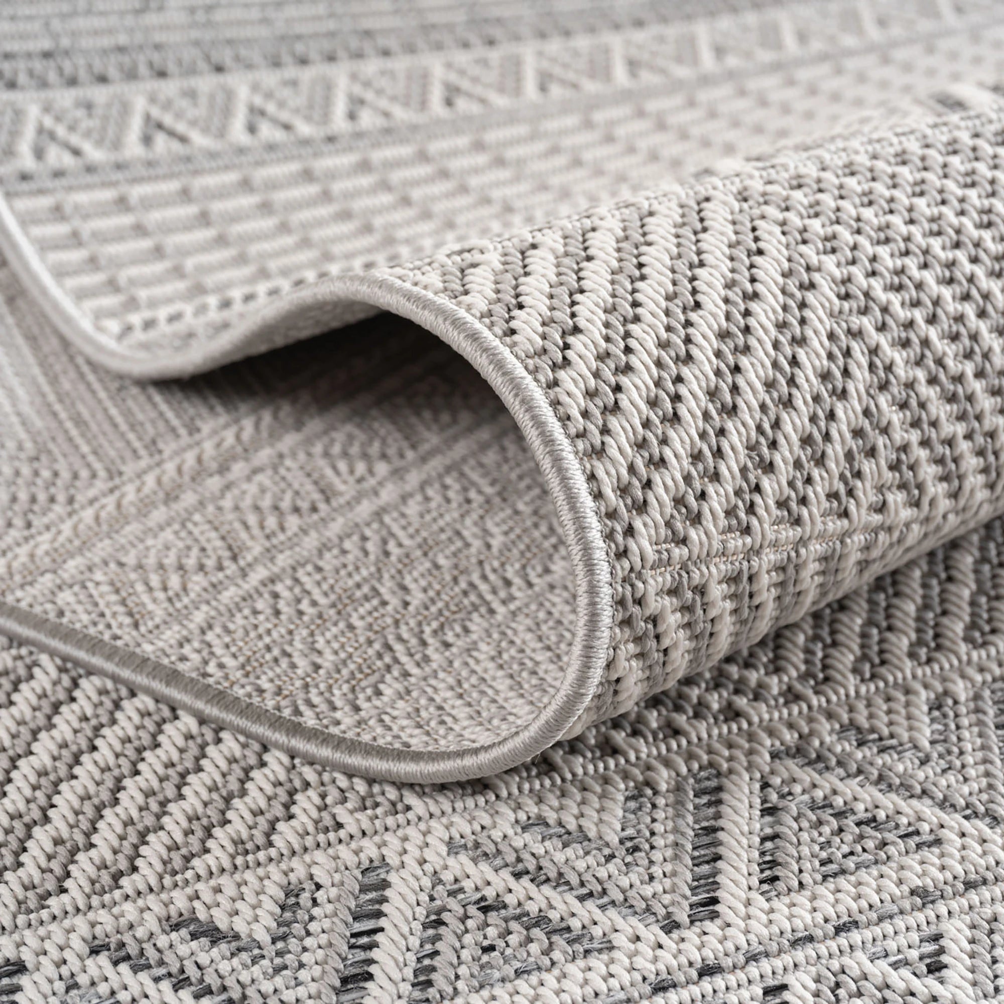 Botanical Outdoor Palm Leaf Design Rug | Gray