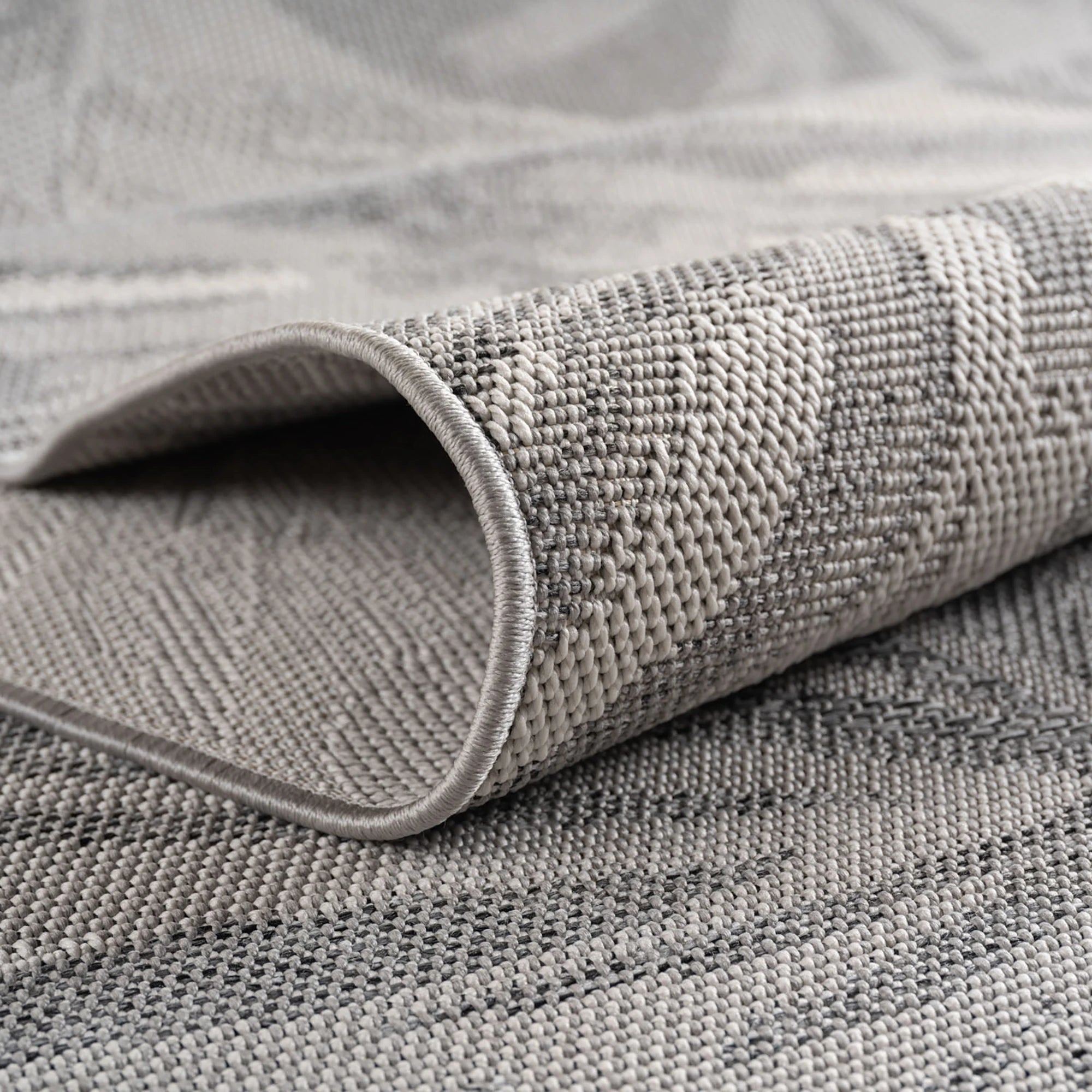 Ethnic Tribal Stripe Sisal Rug | Gray