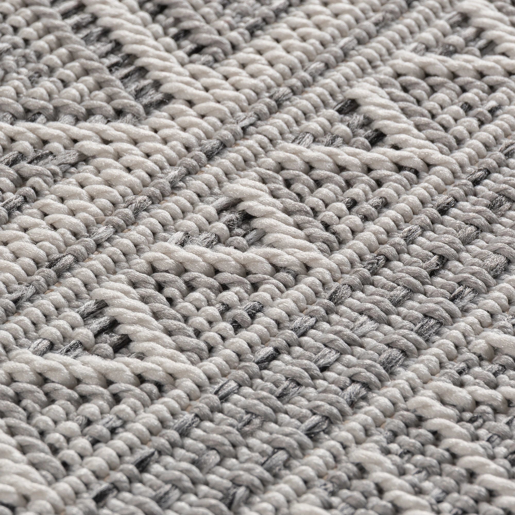 Ethnic Tribal Stripe Sisal Rug | Gray