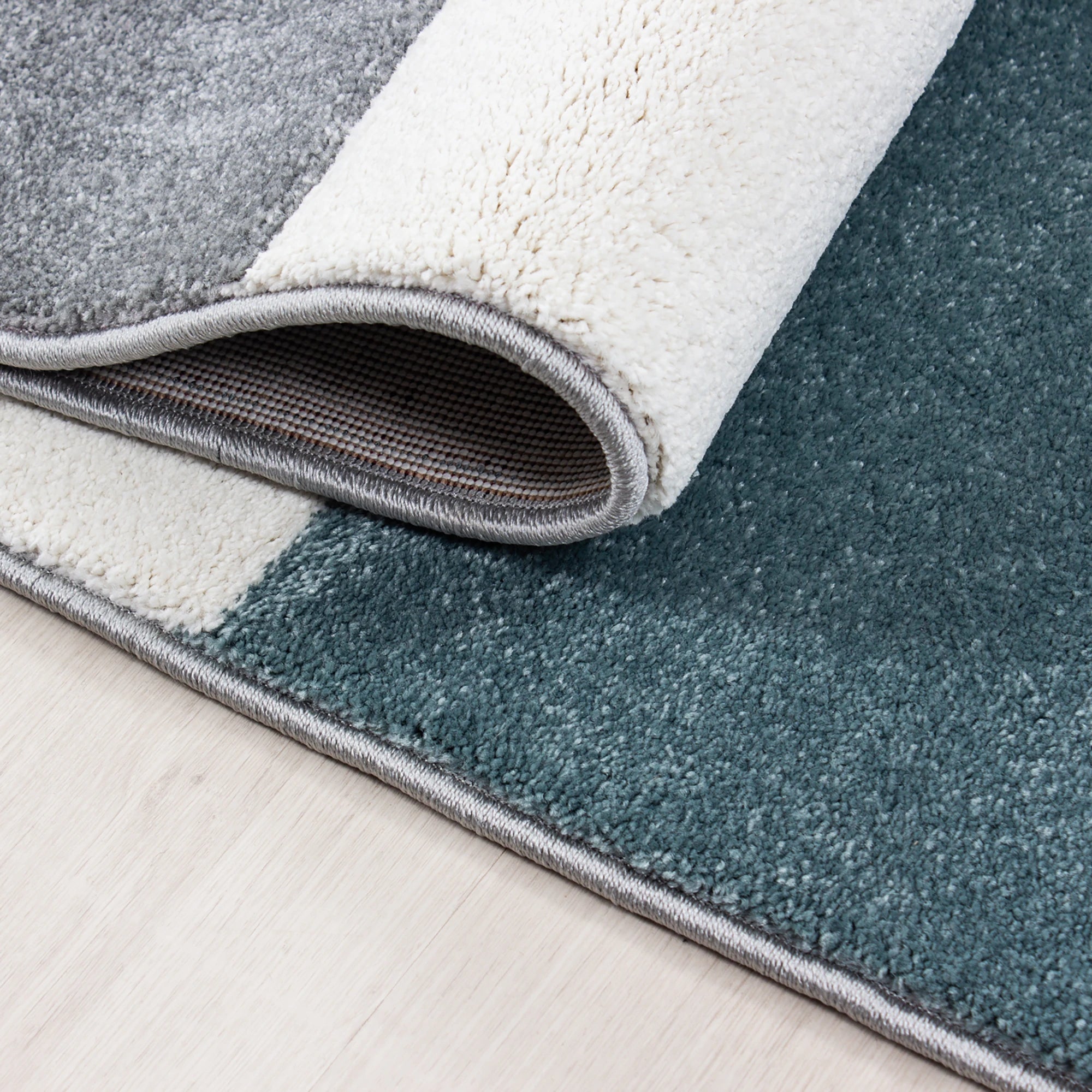 Abstract Glitch Art Geometric Design Rug | Blue