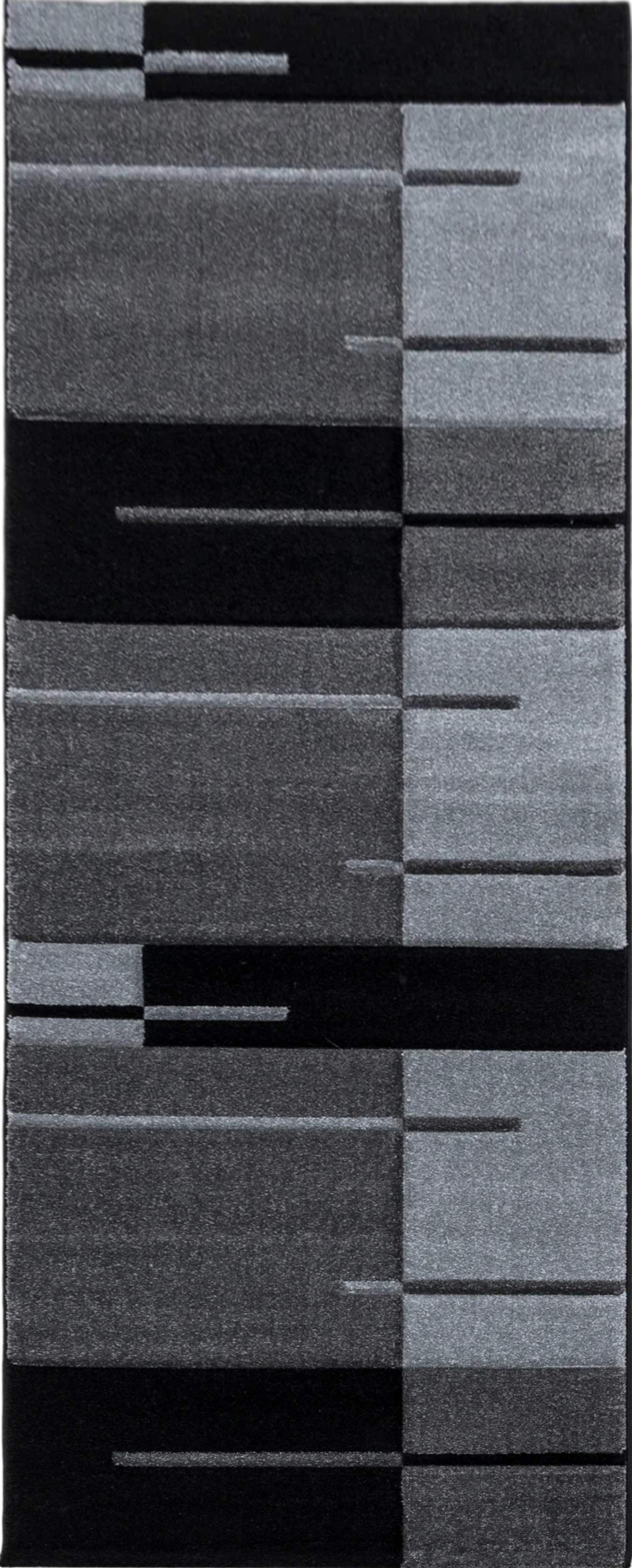 Abstract Glitch Art Geometric Design Rug | Gray