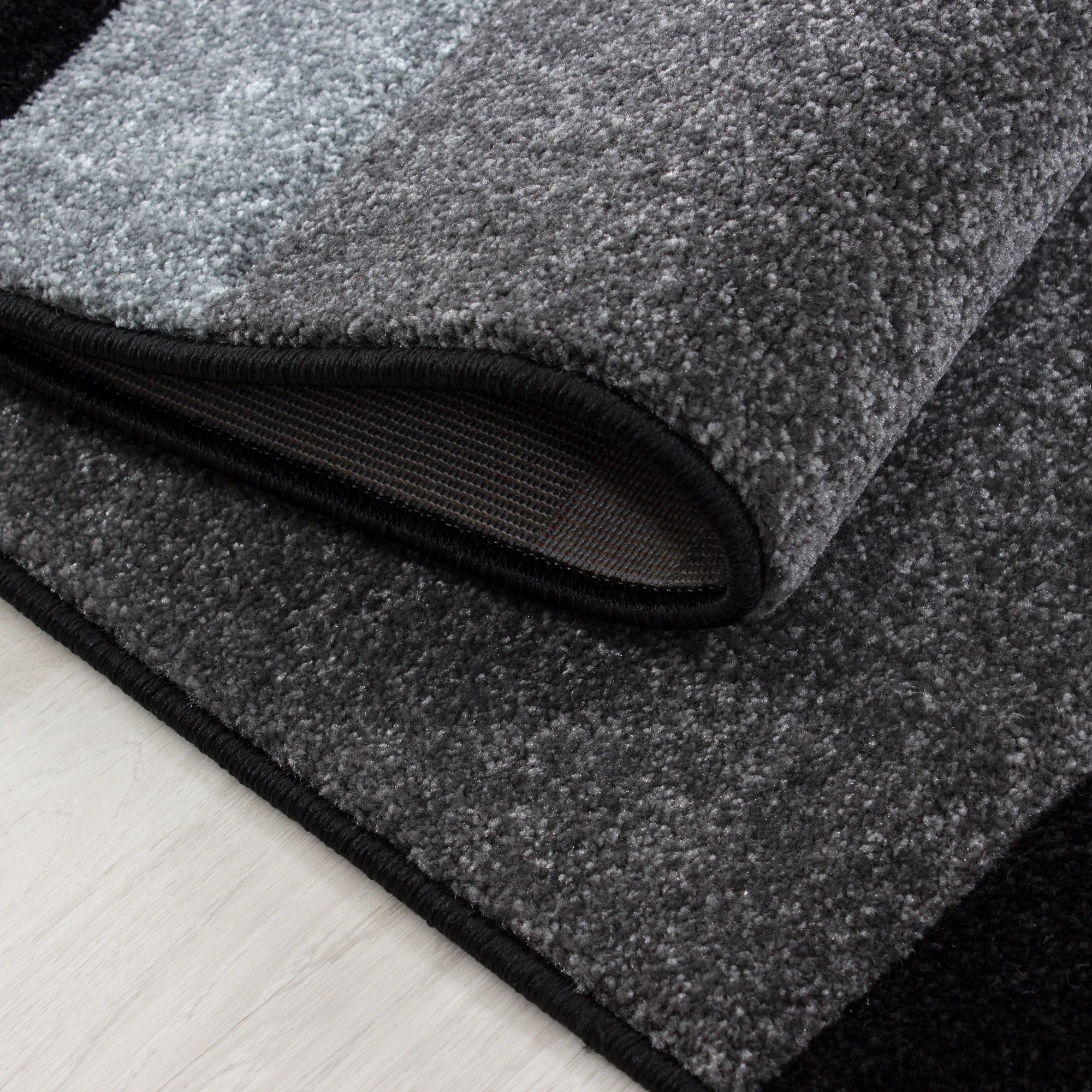 Abstract Glitch Art Geometric Design Rug | Gray