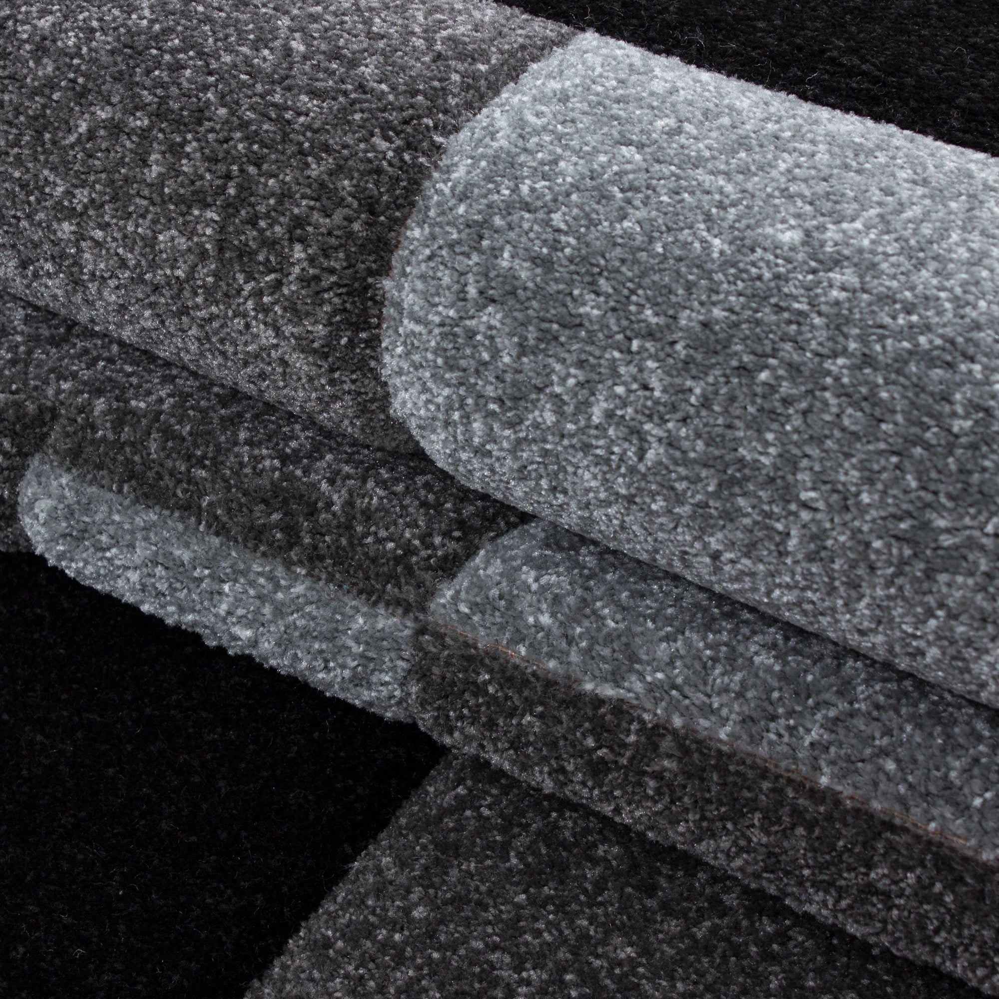 Abstract Glitch Art Geometric Design Rug | Gray