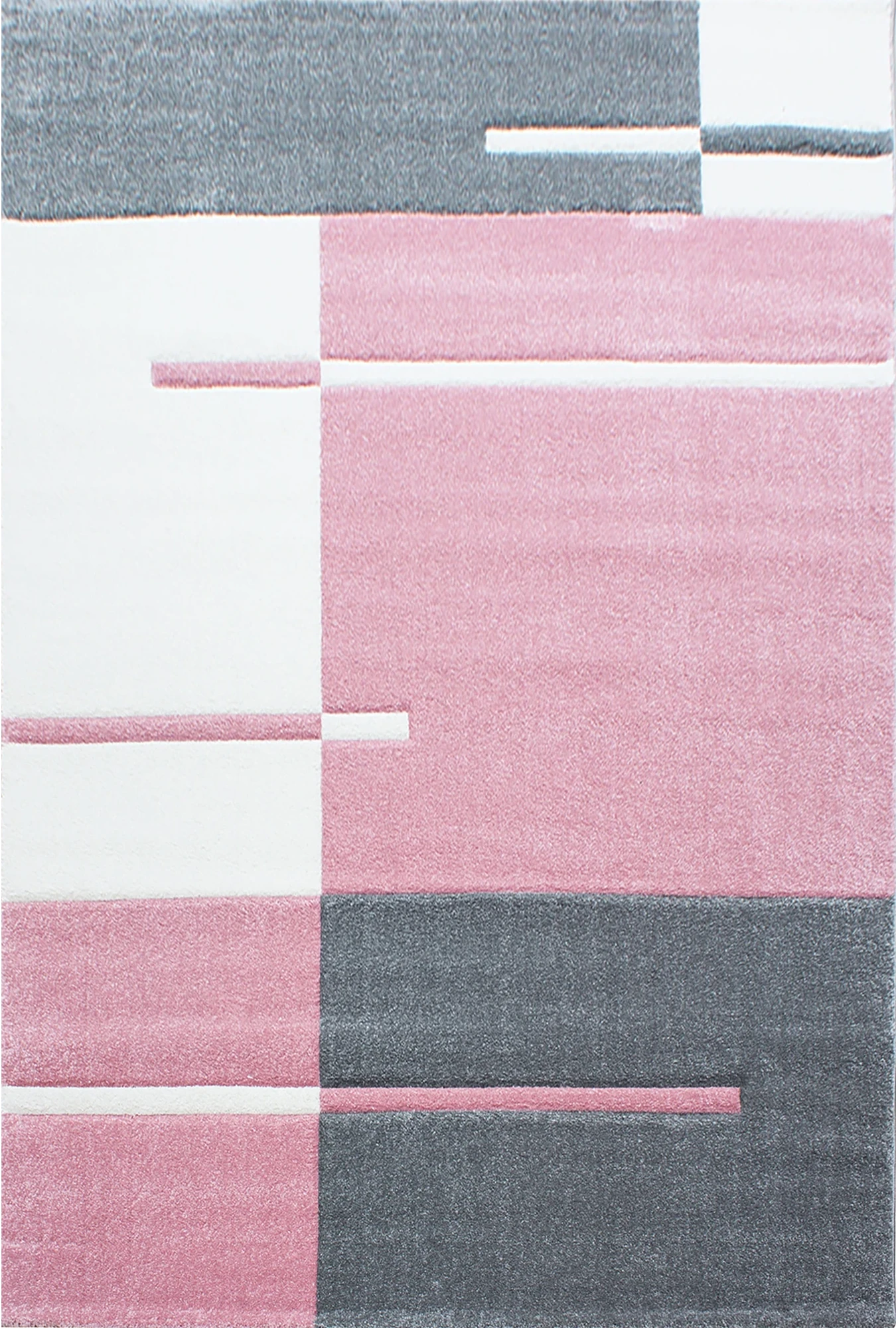 Abstract Glitch Art Geometric Design Rug | Pink