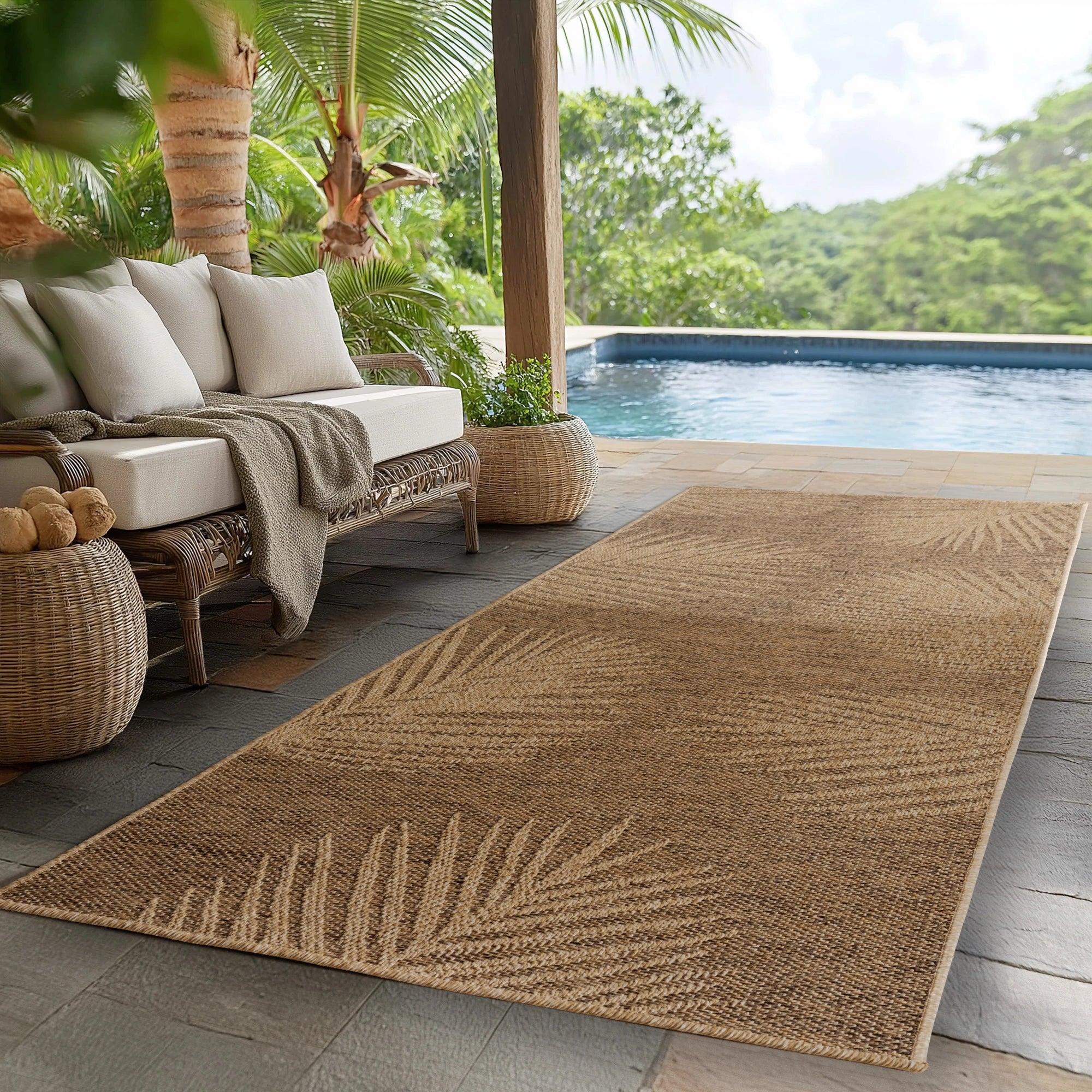 Cozy Jute Optik Area Rug | Brown