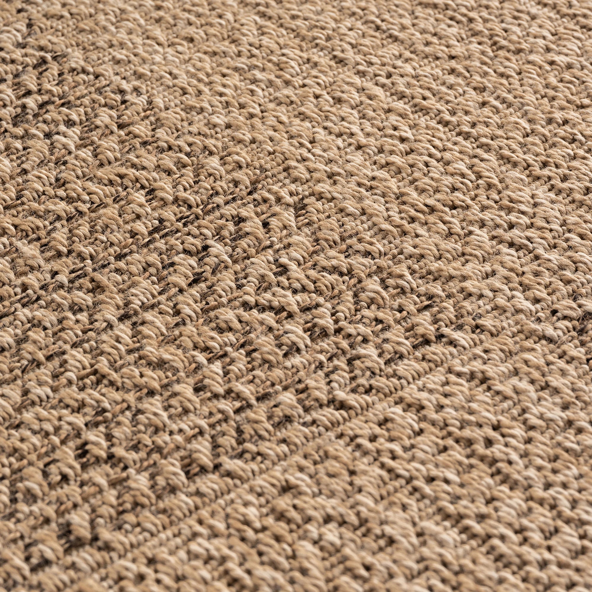 Natural Jute Look Square Area Rug | Beige
