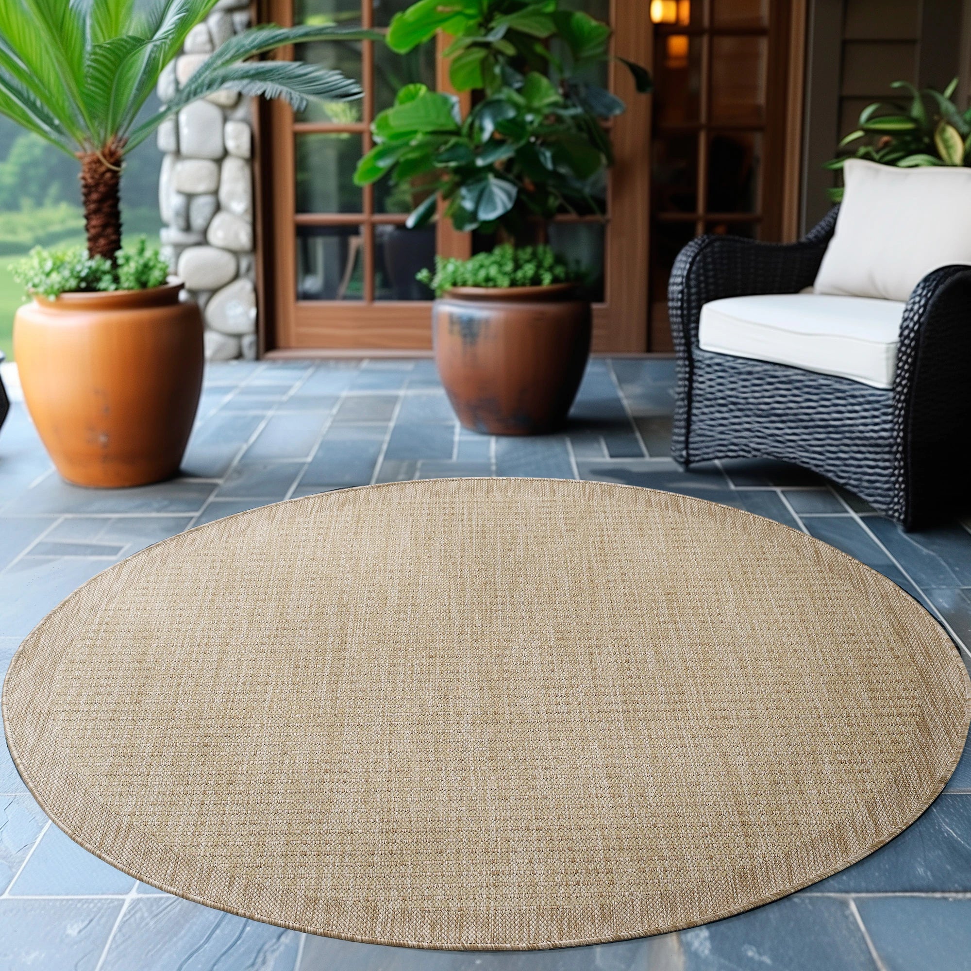 Flatweave Minimalist Woven Area Rug | Beige