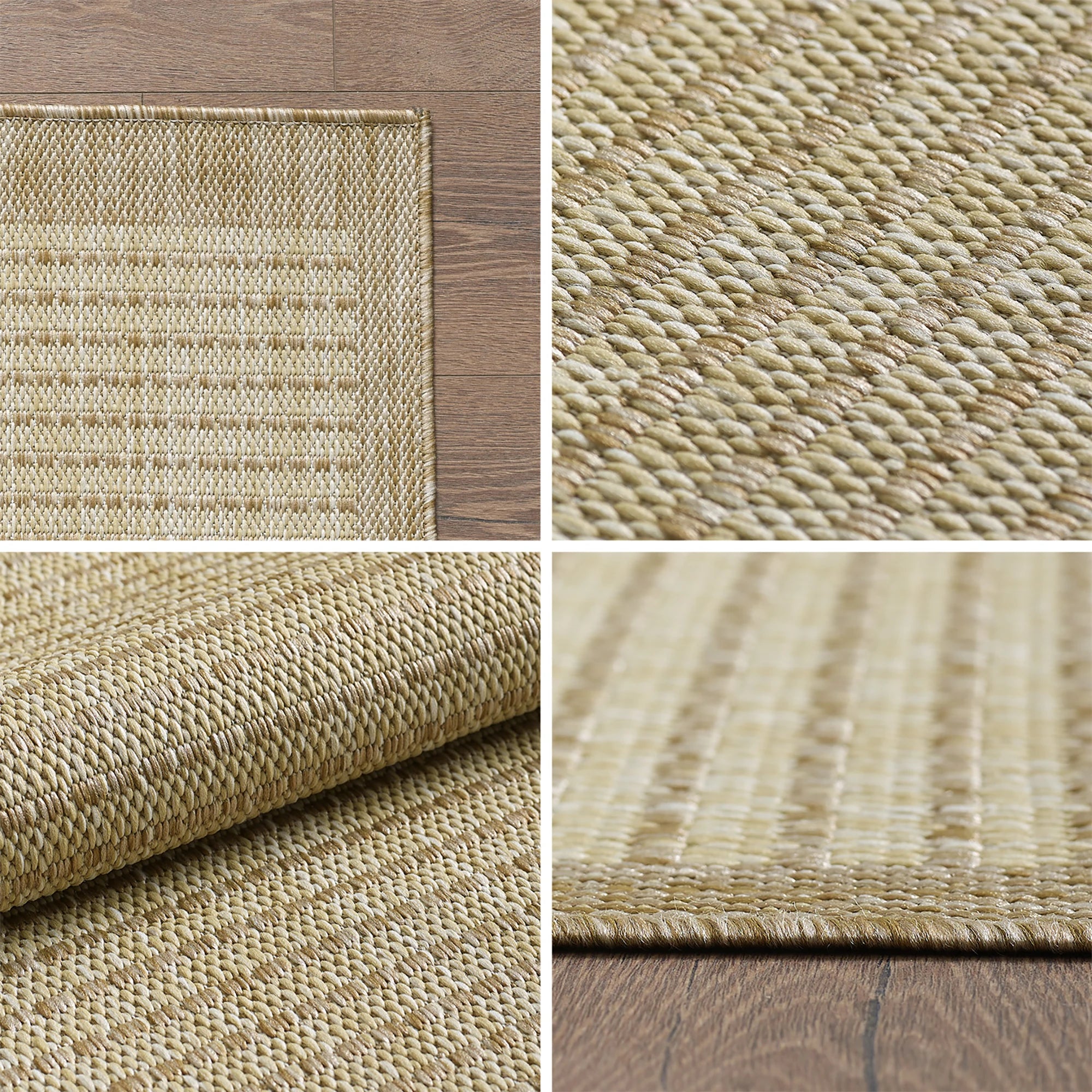 Flatweave Minimalist Woven Area Rug | Beige