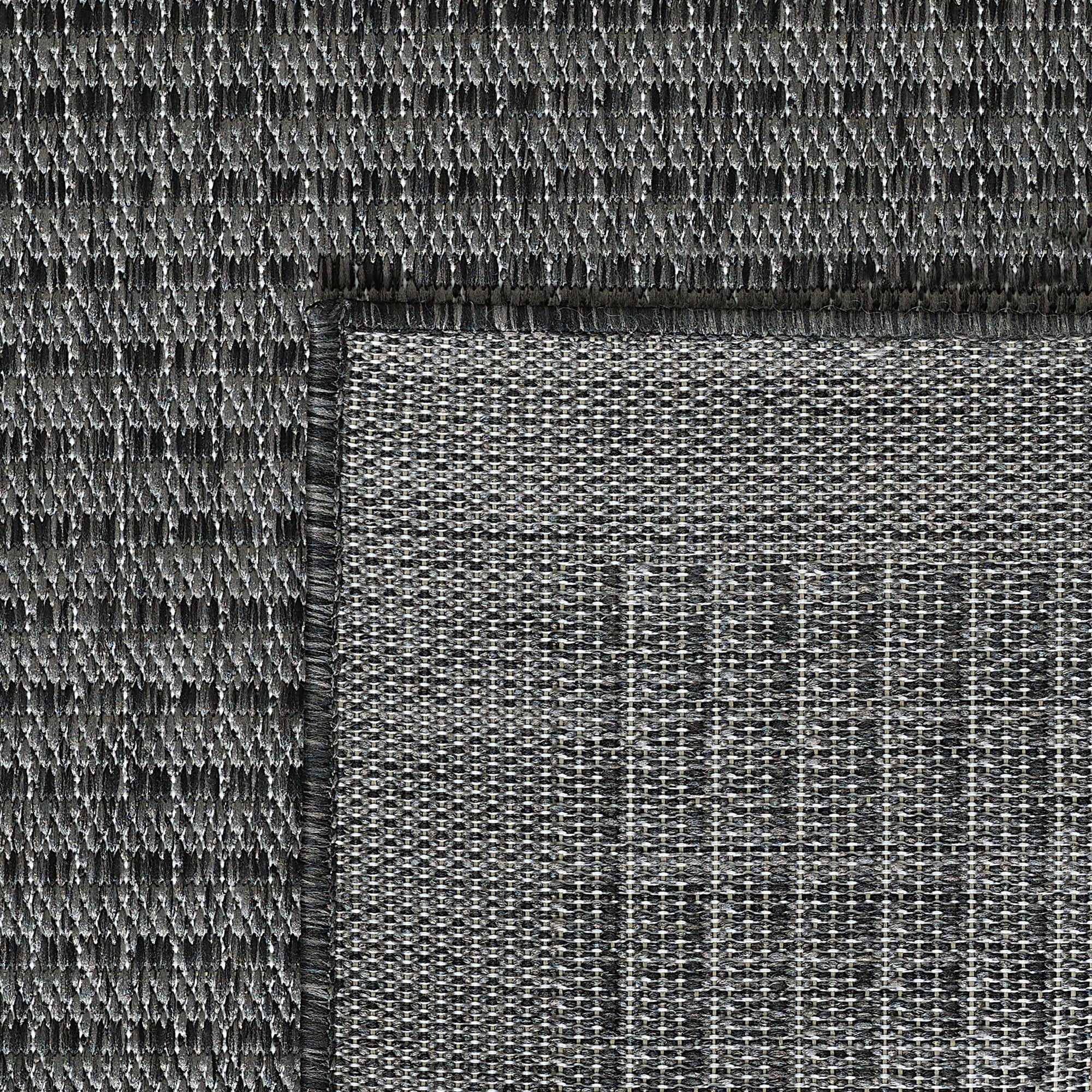 Flatweave Minimalist Woven Area Rug | Black