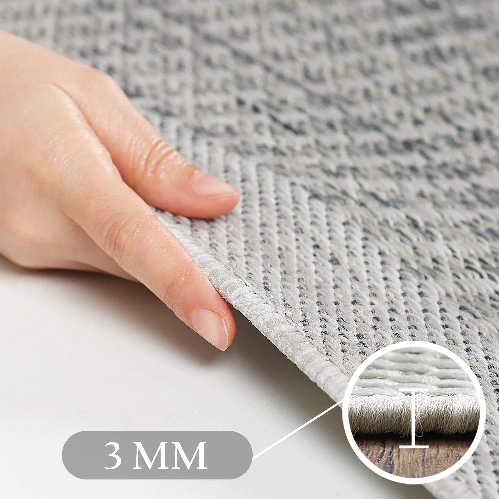 Flatweave Minimalist Woven Area Rug | Gray