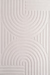 Contemporary Half-Moon Geometric Stripe Rug | Cream Cream