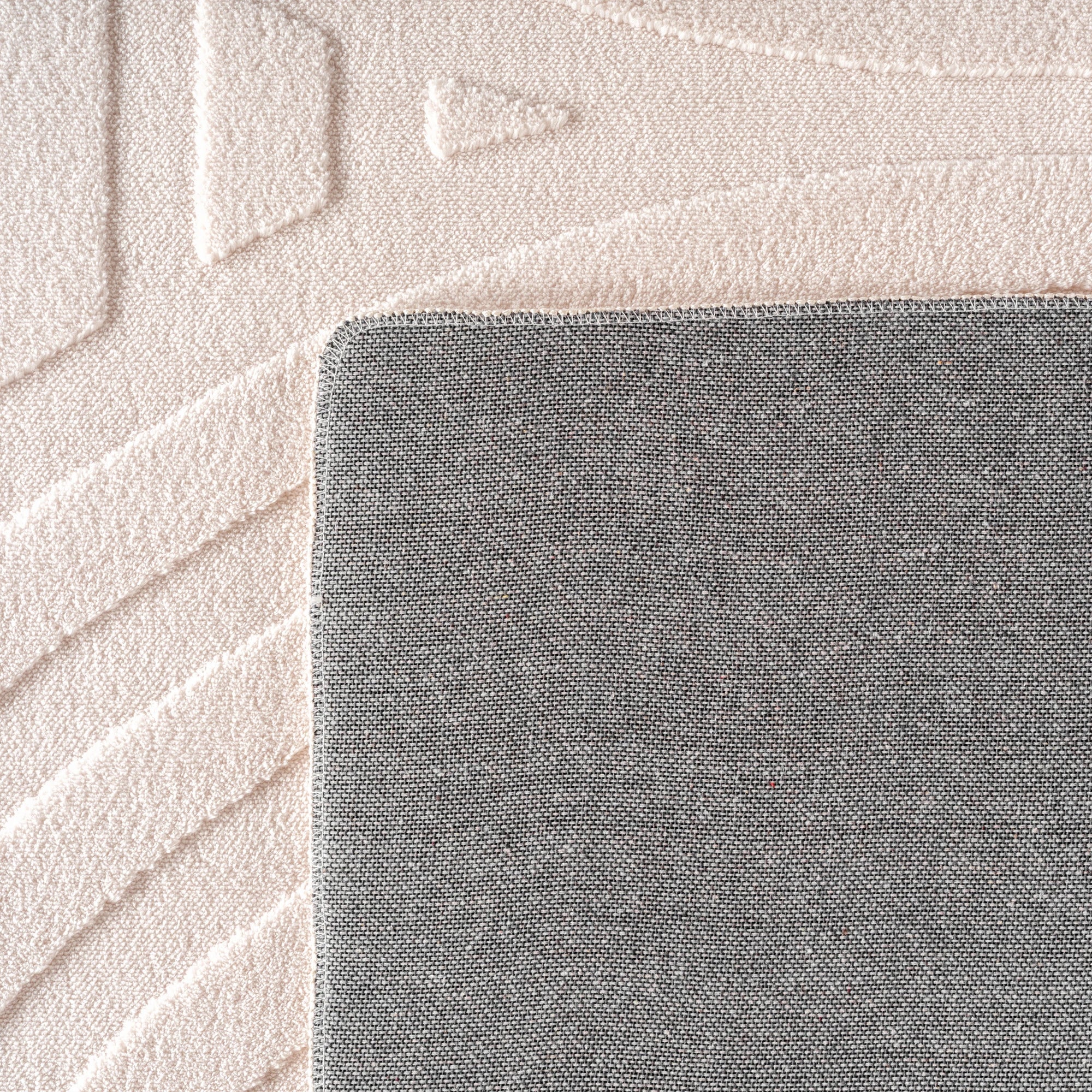 Contemporary Half-Moon Geometric Stripe Rug | Cream