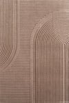 Modern Grooved Wavy Line Area Rug | Beige Beige