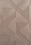 Minimalist Etched Block Design Rug | Beige Beige