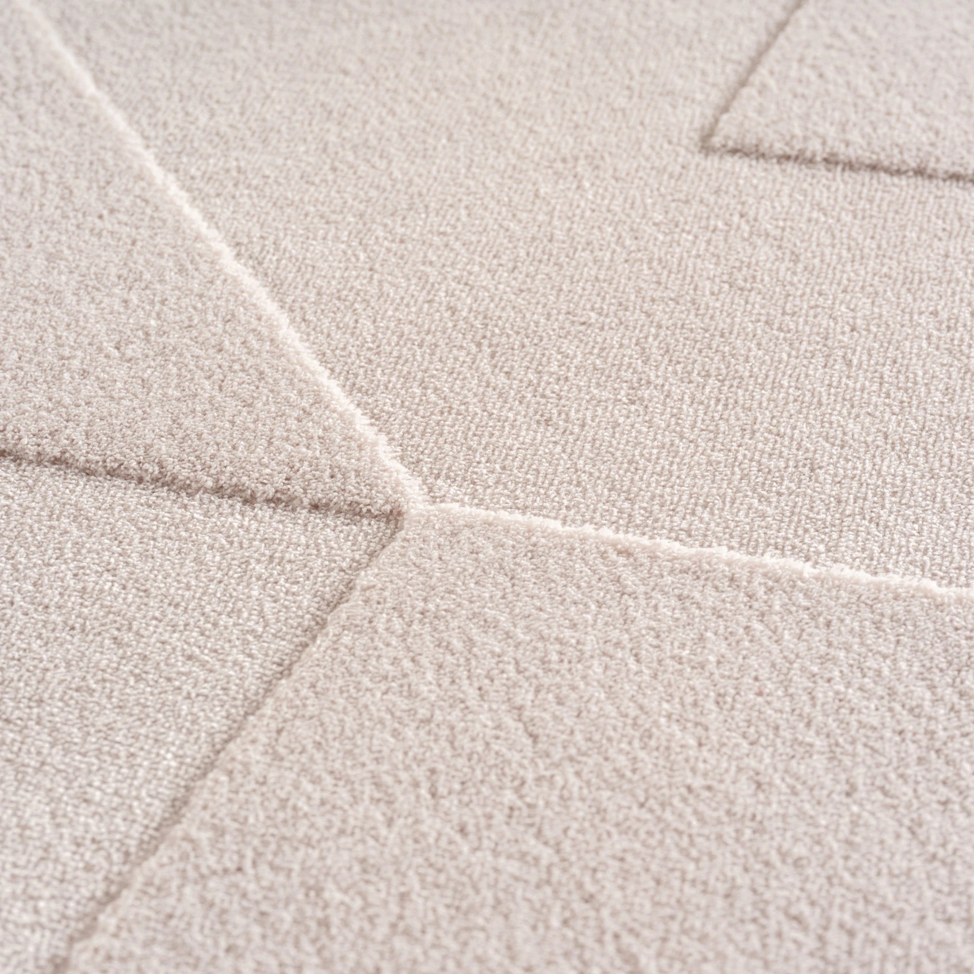 Minimalist Etched Block Design Rug | Cream