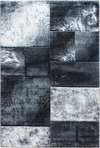 Abstract Distressed Block Pattern Area Rug | Gray Gray