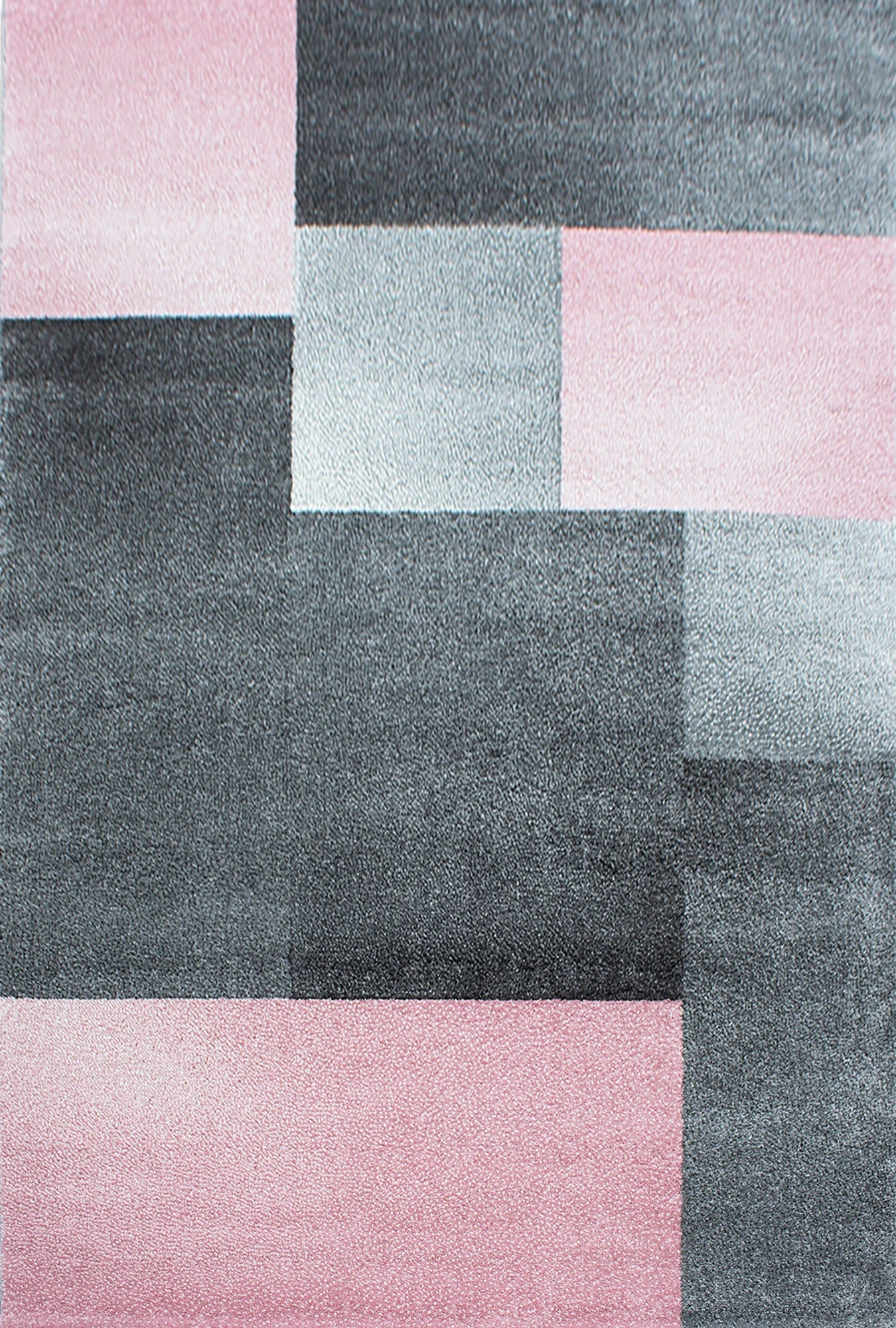 Two-Tone Block Pattern Accent Carpet | Pink