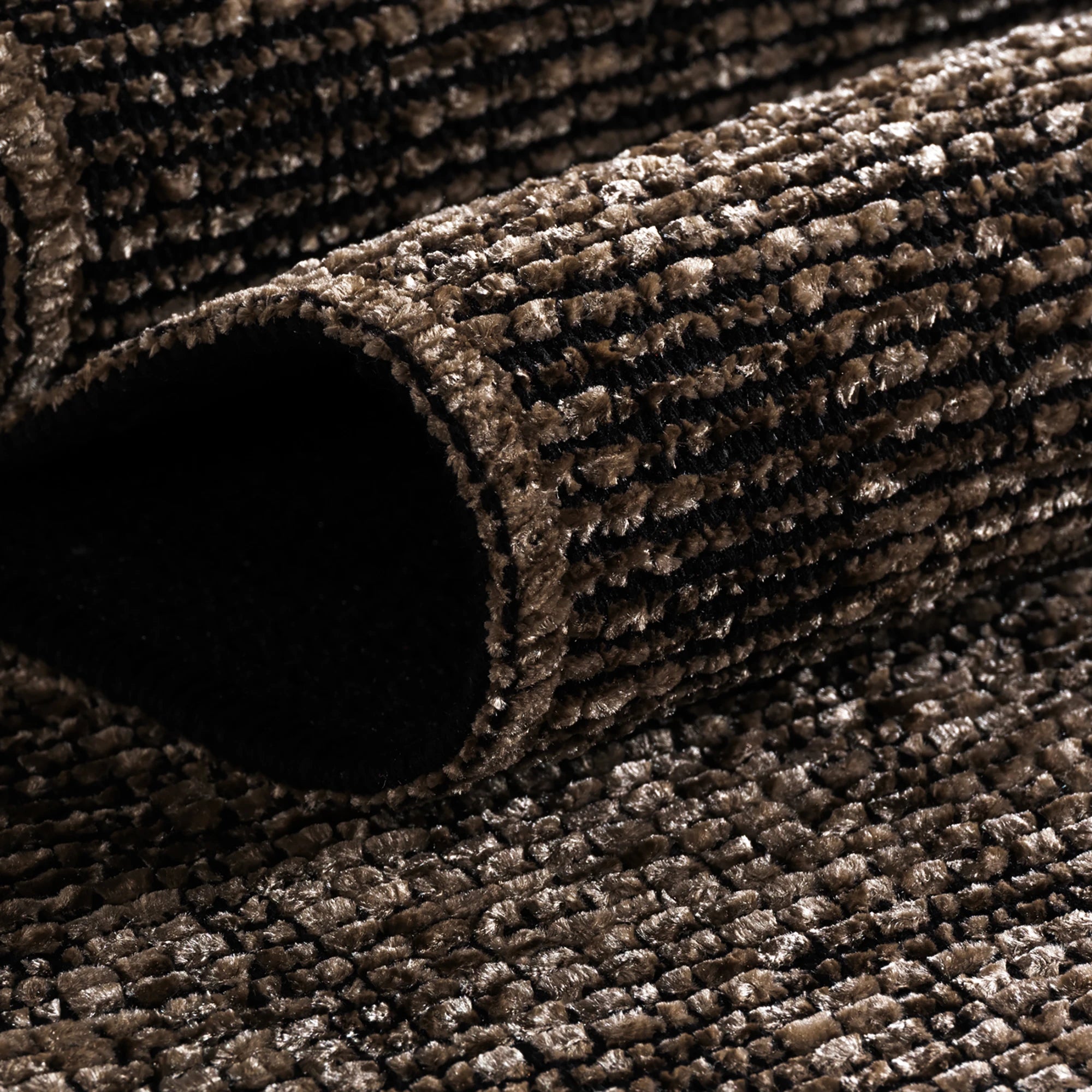 Modern Ribbed Textured Rug | Brown