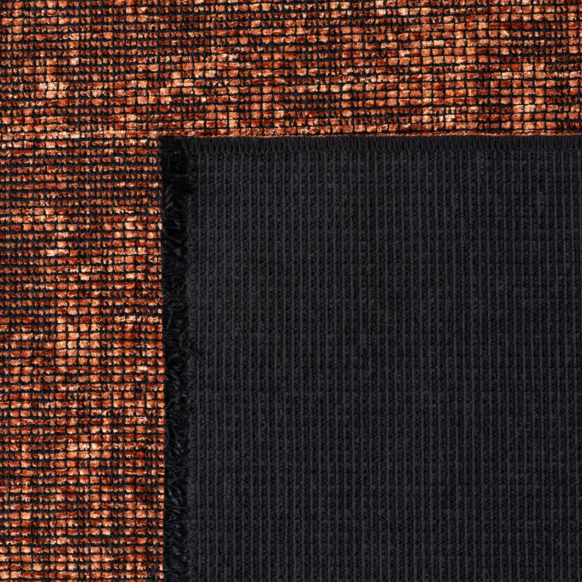 Modern Ribbed Textured Rug | Copper