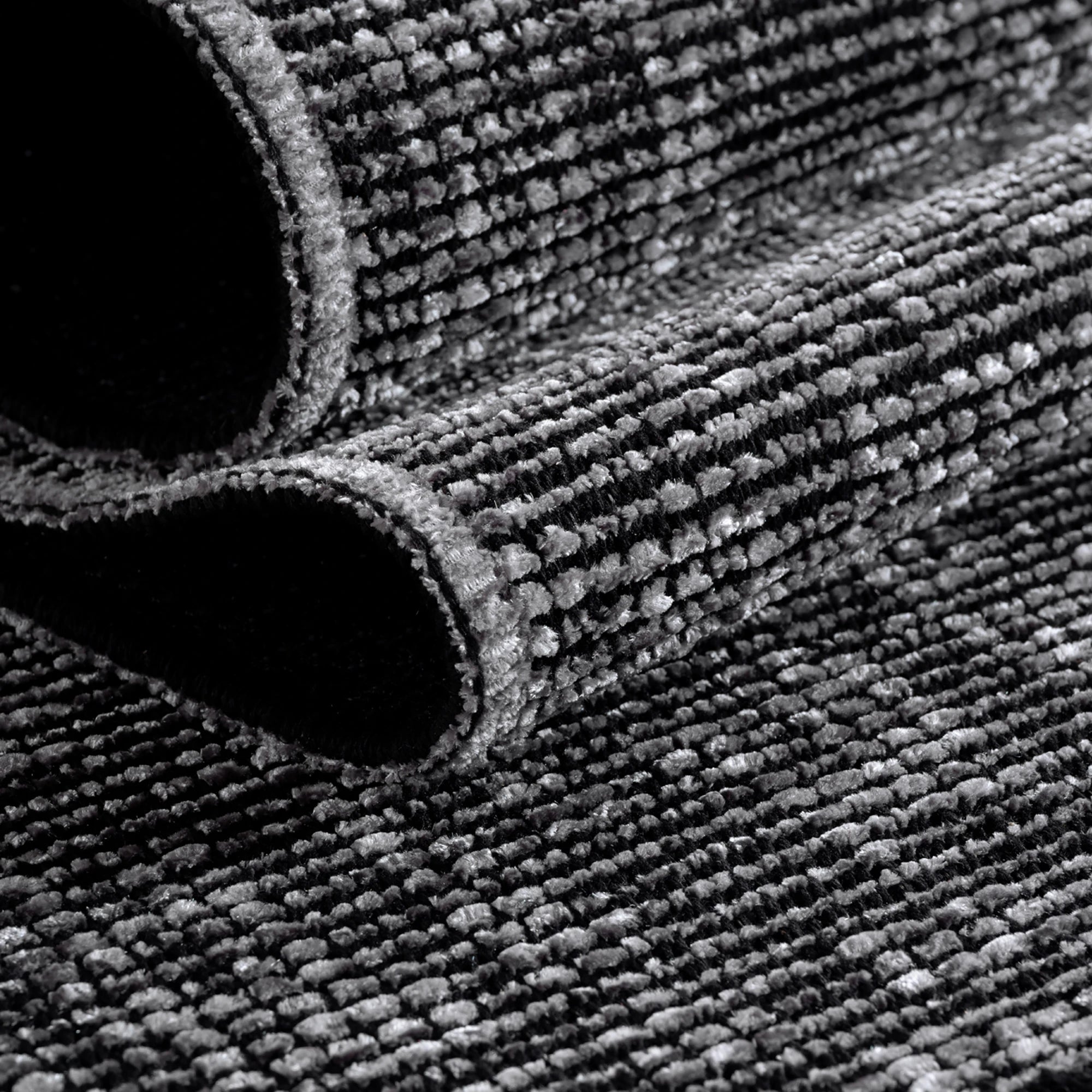 Modern Ribbed Textured Rug | Gray