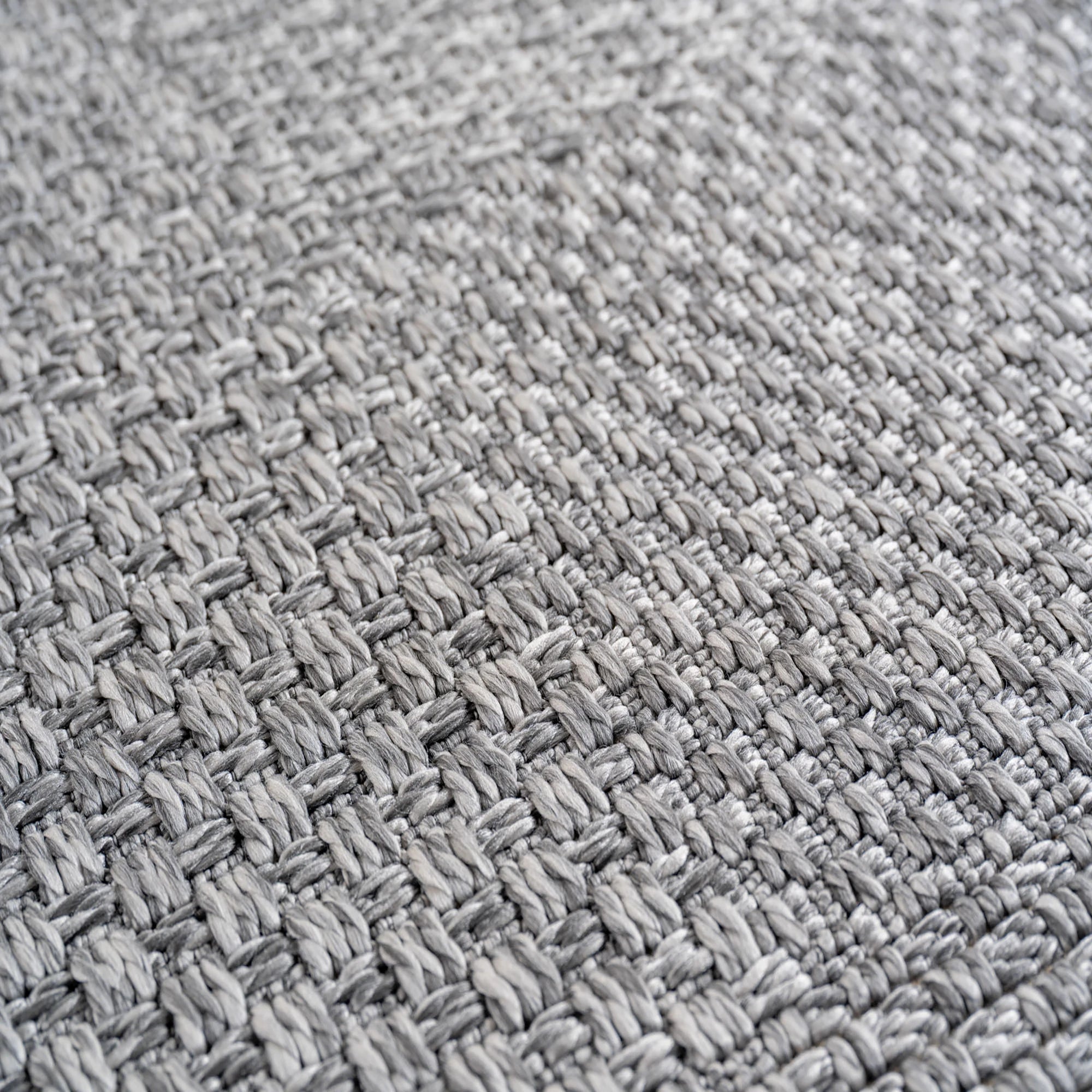 Plaid Checkerboard Patio Rug | Gray