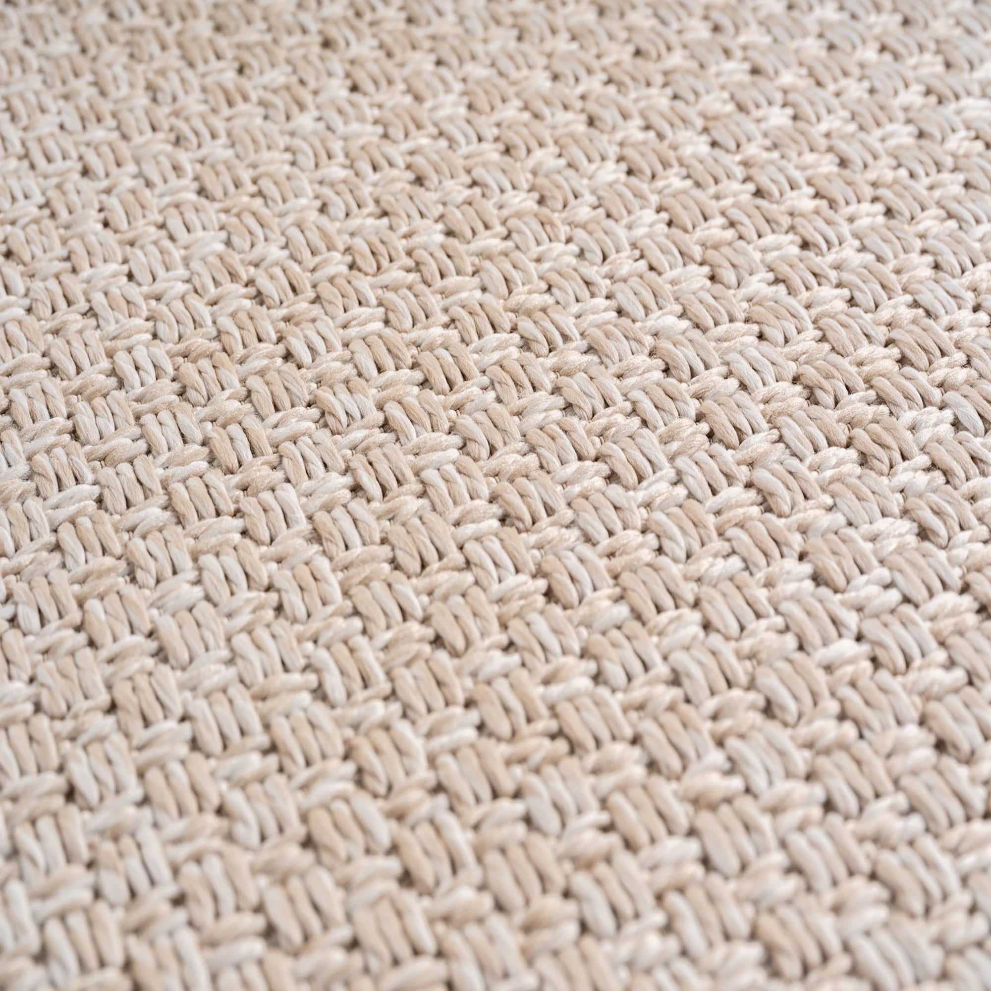 Durable Patio Solid Flatweave Area Rug | Beige