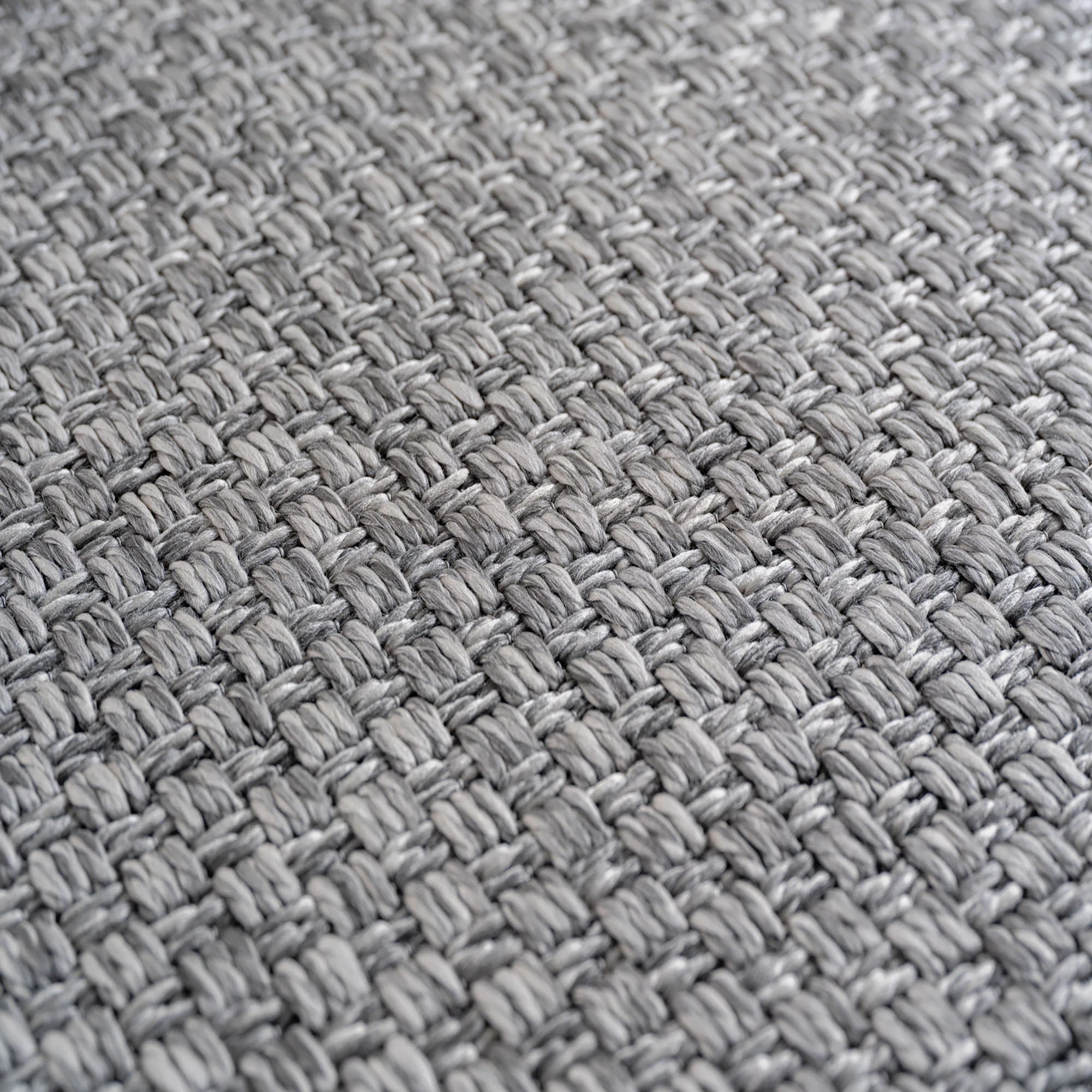 Durable Patio Solid Flatweave Area Rug | Gray