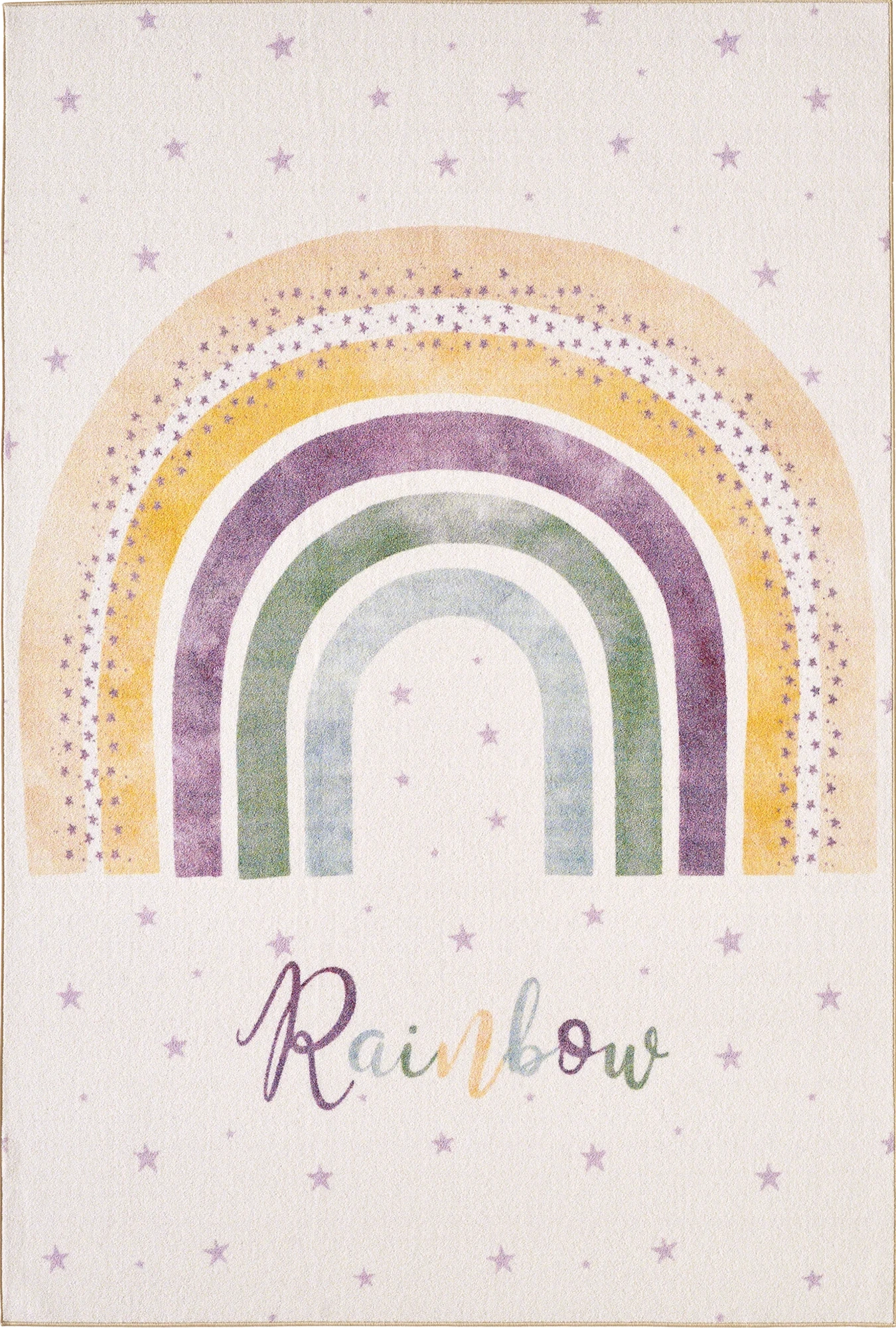 Regenbogenteppich Creme