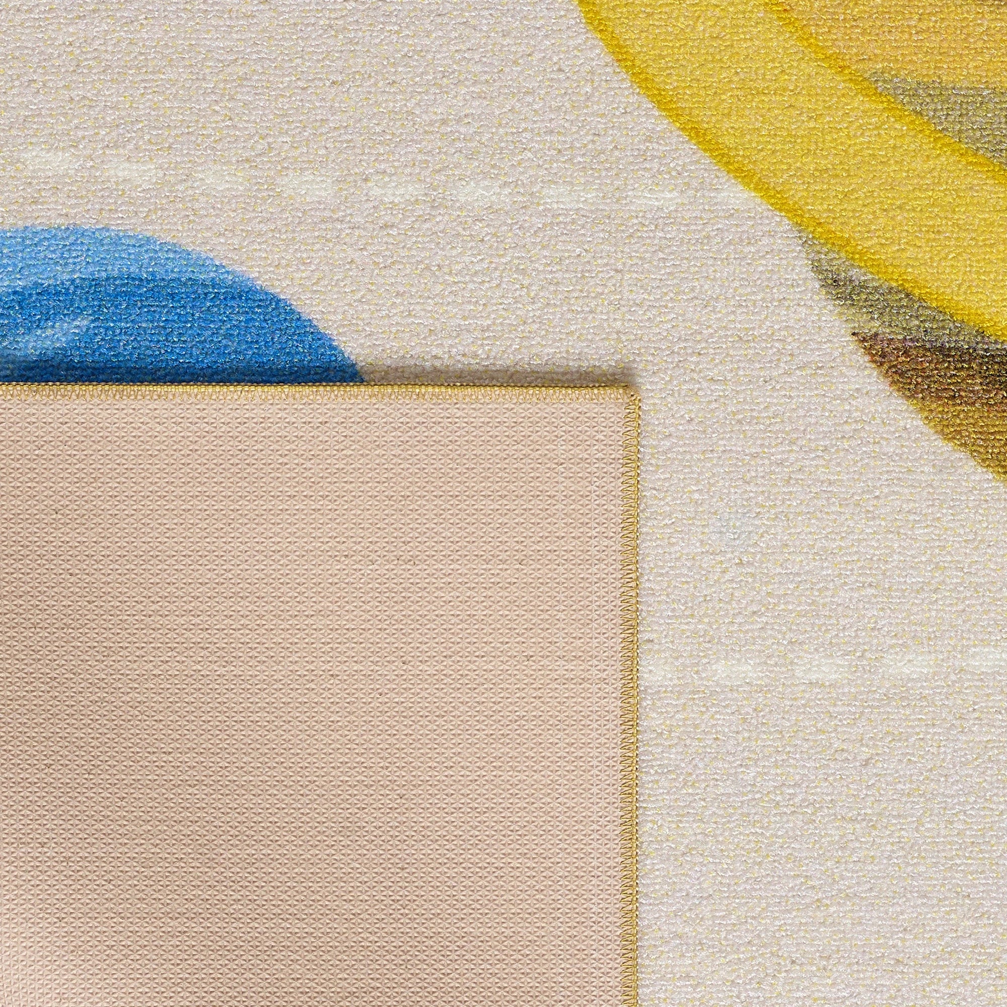 Cute Smiling Planets Solar System Kids Room Rug | Beige