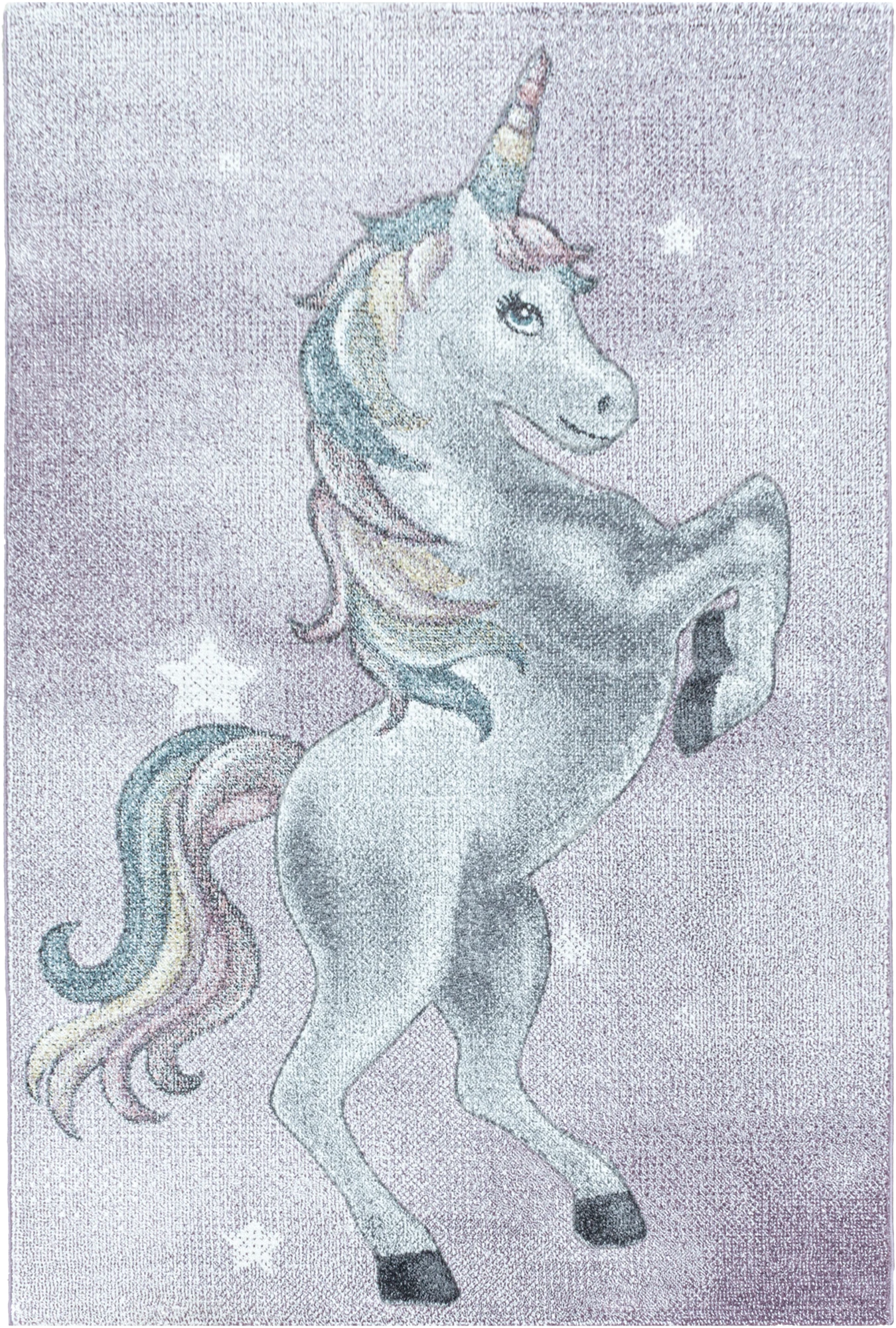 Majestic Unicorn Rainbow Mane Kids Rug | Pink
