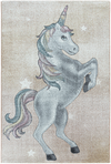 Majestic Unicorn Rainbow Mane Kids Rug | Yellow Yellow