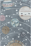 Cute Planets Space Kids Rug | Gray Gray